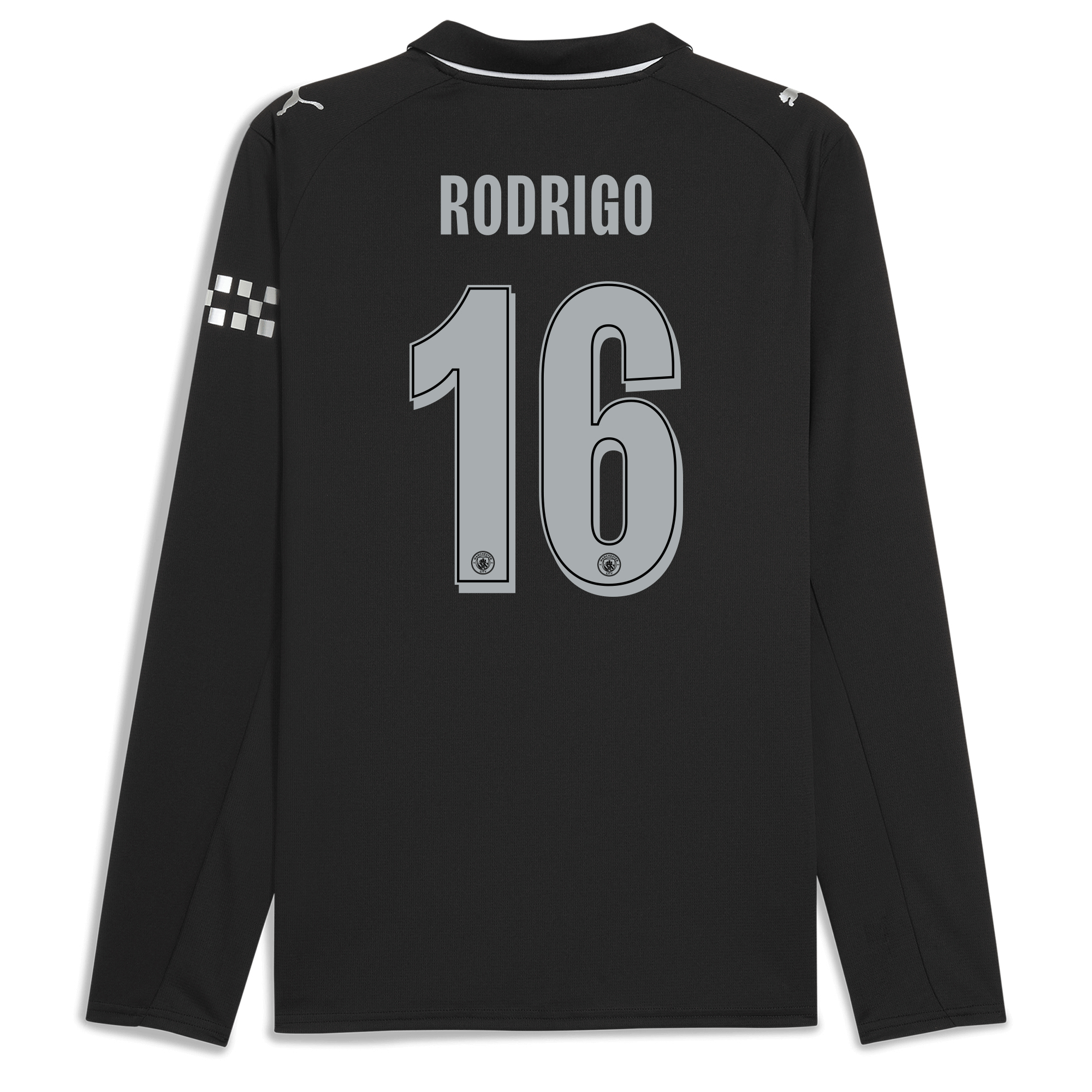 manchester city man city away jersey 202526 long sleeve with rodrigo 16 printing Manchester City Shirts | Official Team Gear