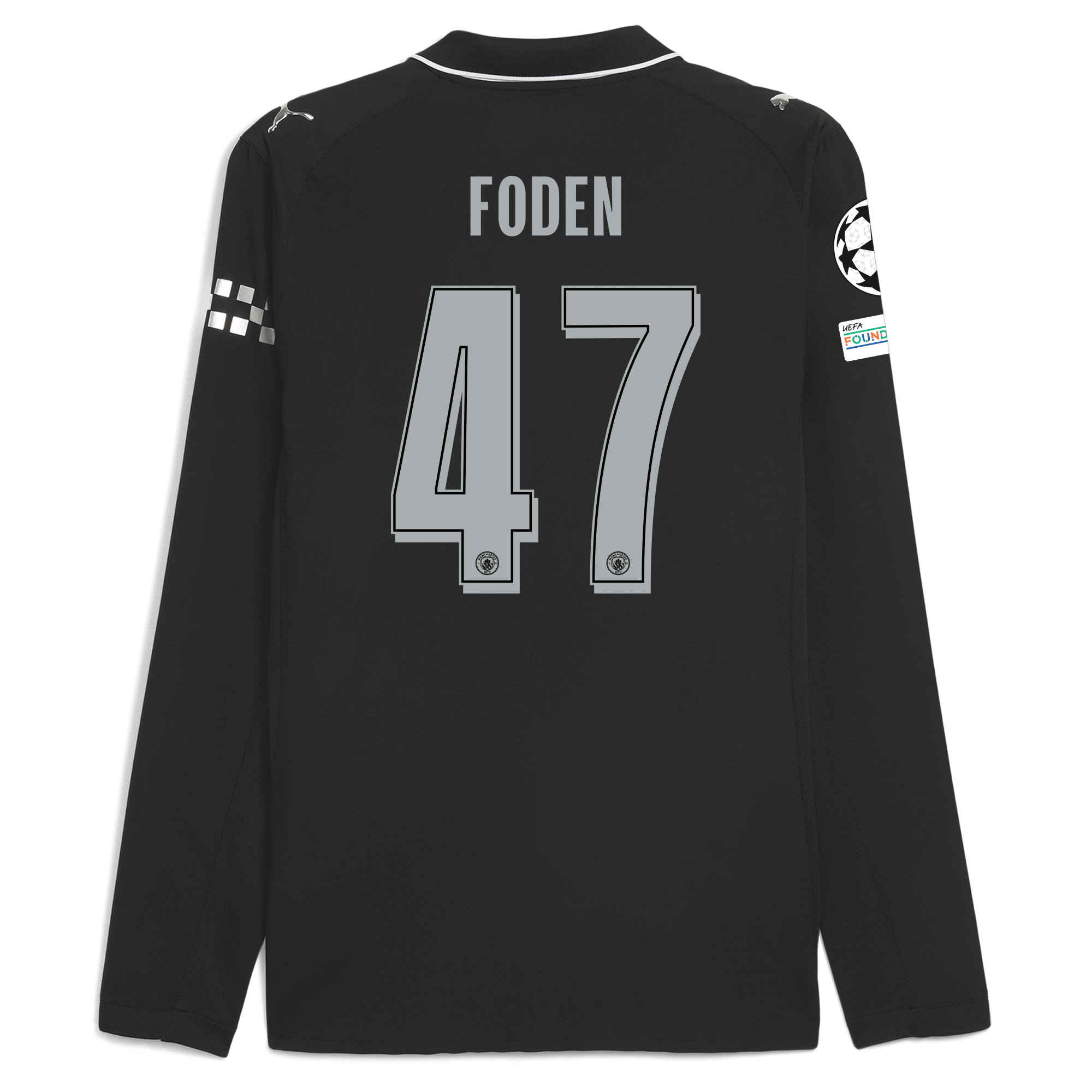 manchester city man city champions league away authentic jersey 202526 long sleeve with foden 47 printing Manchester City Shirts | Official Team Gear