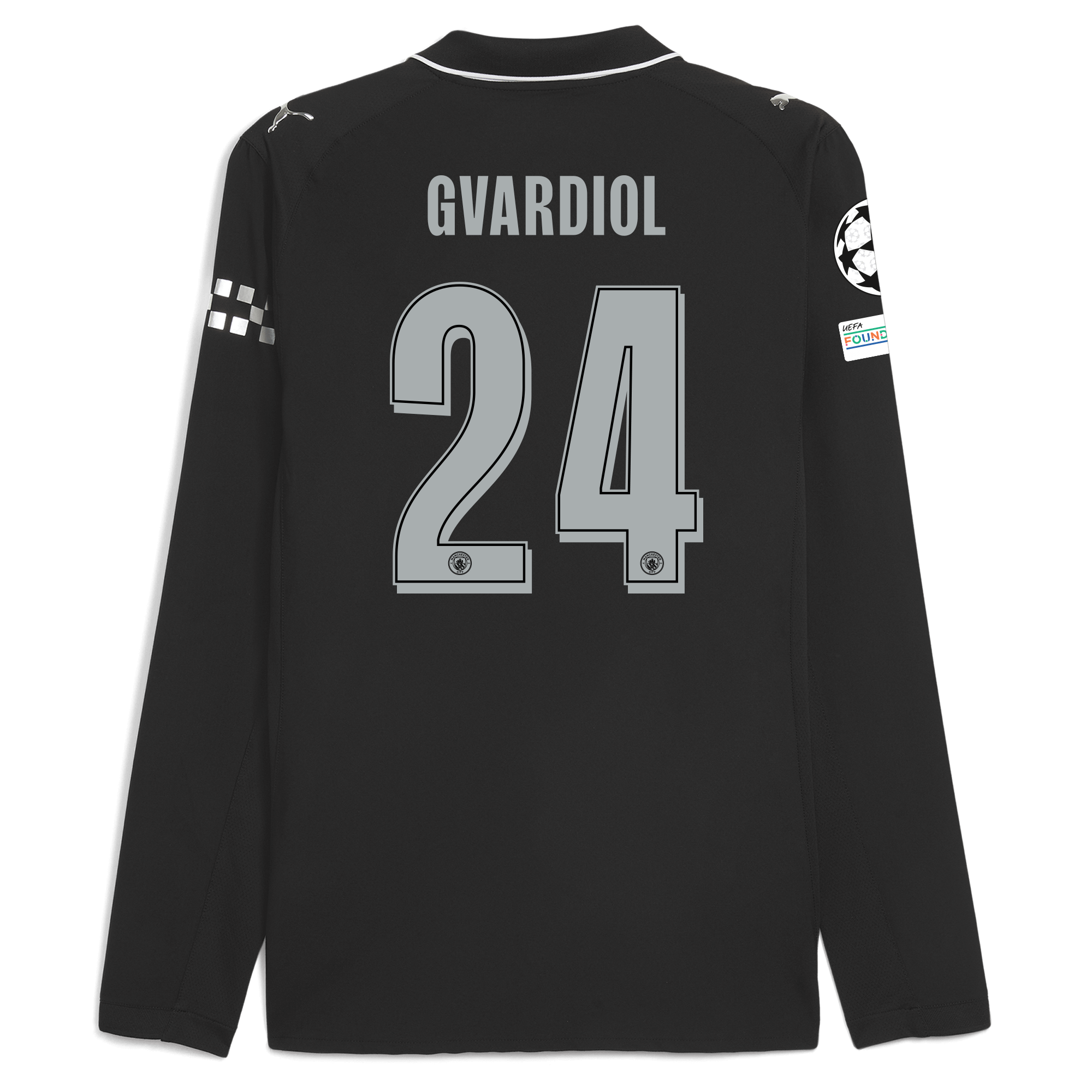 manchester city man city champions league away authentic jersey 202526 long sleeve with gvardiol 24 printing Manchester City Shirts | Official Team Gear
