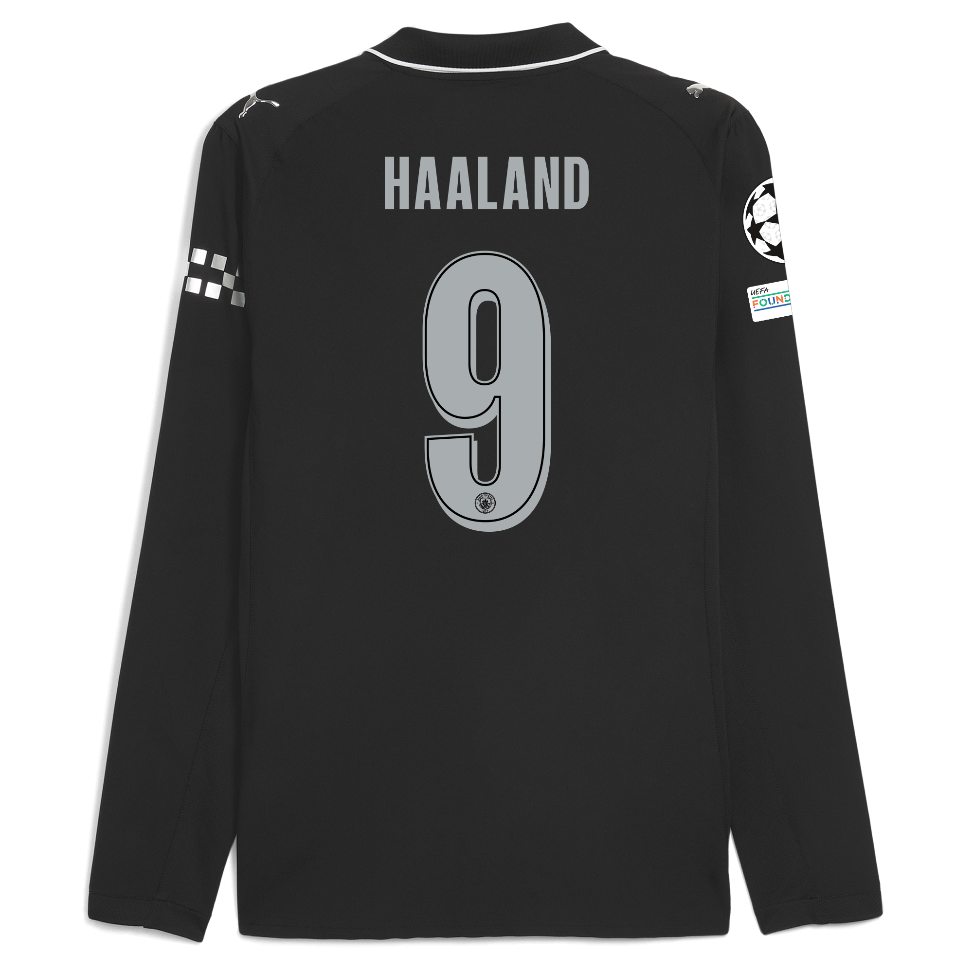 manchester city man city champions league away authentic jersey 202526 long sleeve with haaland 9 printing Manchester City Shirts | Official Team Gear