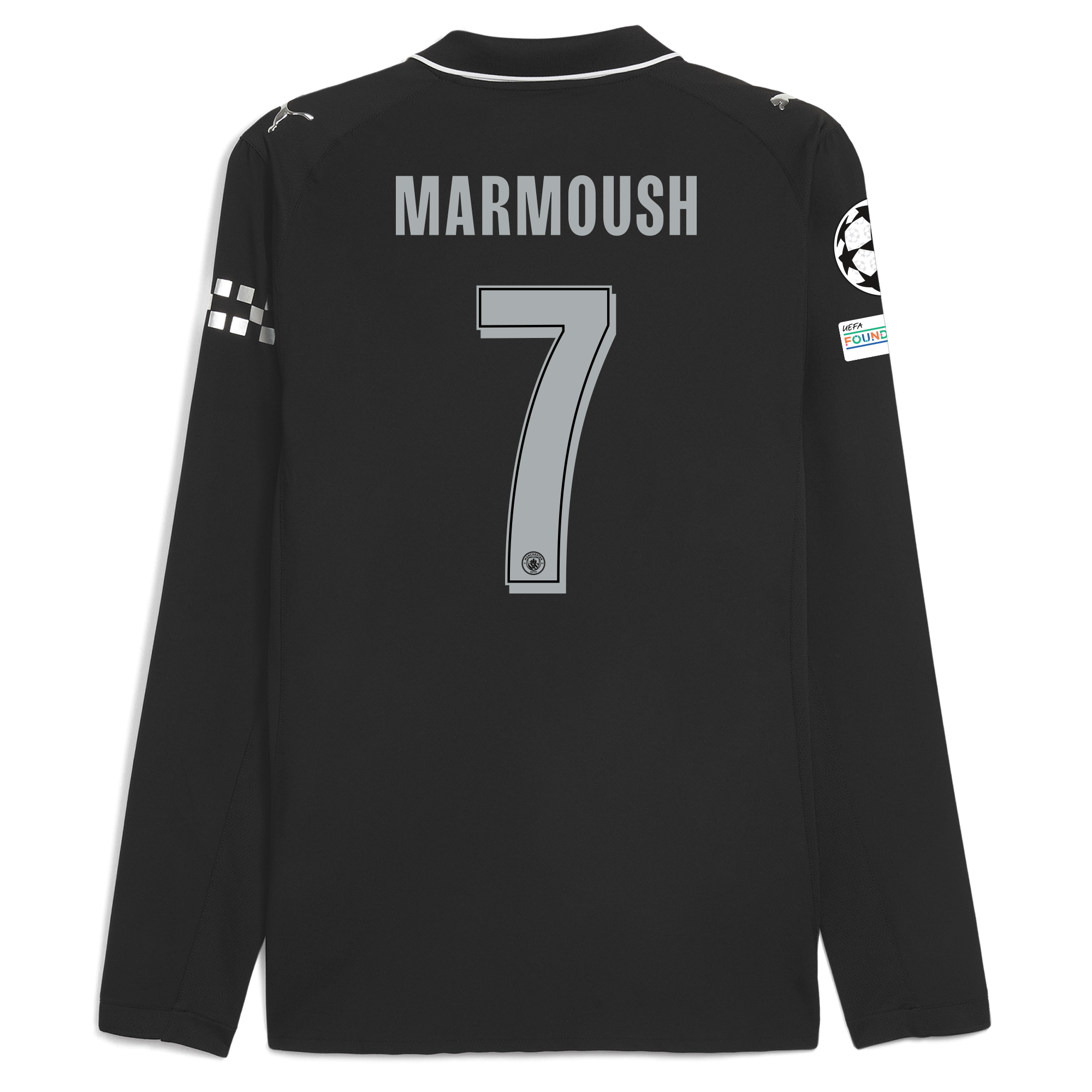 manchester city man city champions league away authentic jersey 202526 long sleeve with marmoush 7 printing Manchester City Shirts | Official Team Gear