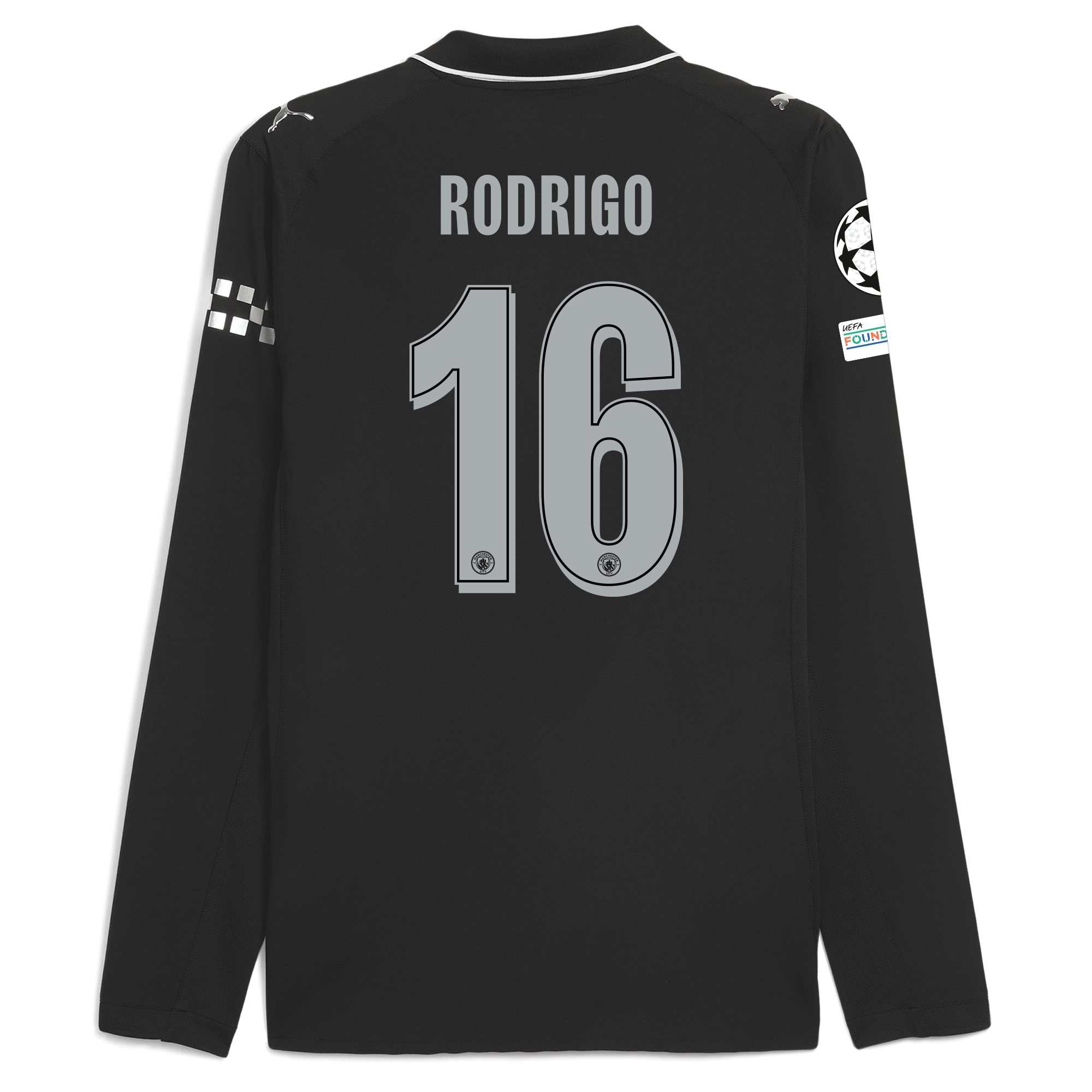 manchester city man city champions league away authentic jersey 202526 long sleeve with rodrigo 16 printing Manchester City Shirts | Official Team Gear