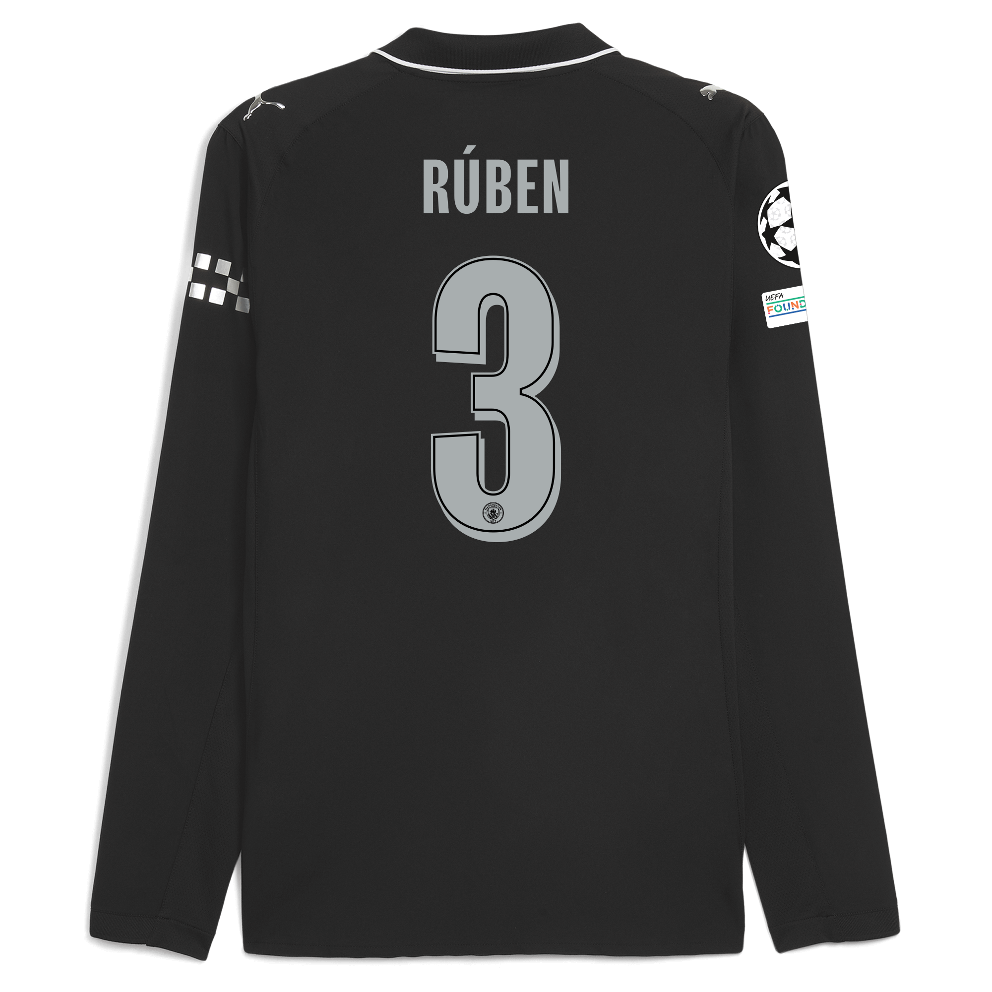 manchester city man city champions league away authentic jersey 202526 long sleeve with rÚben 3 printing Manchester City Shirts | Official Team Gear