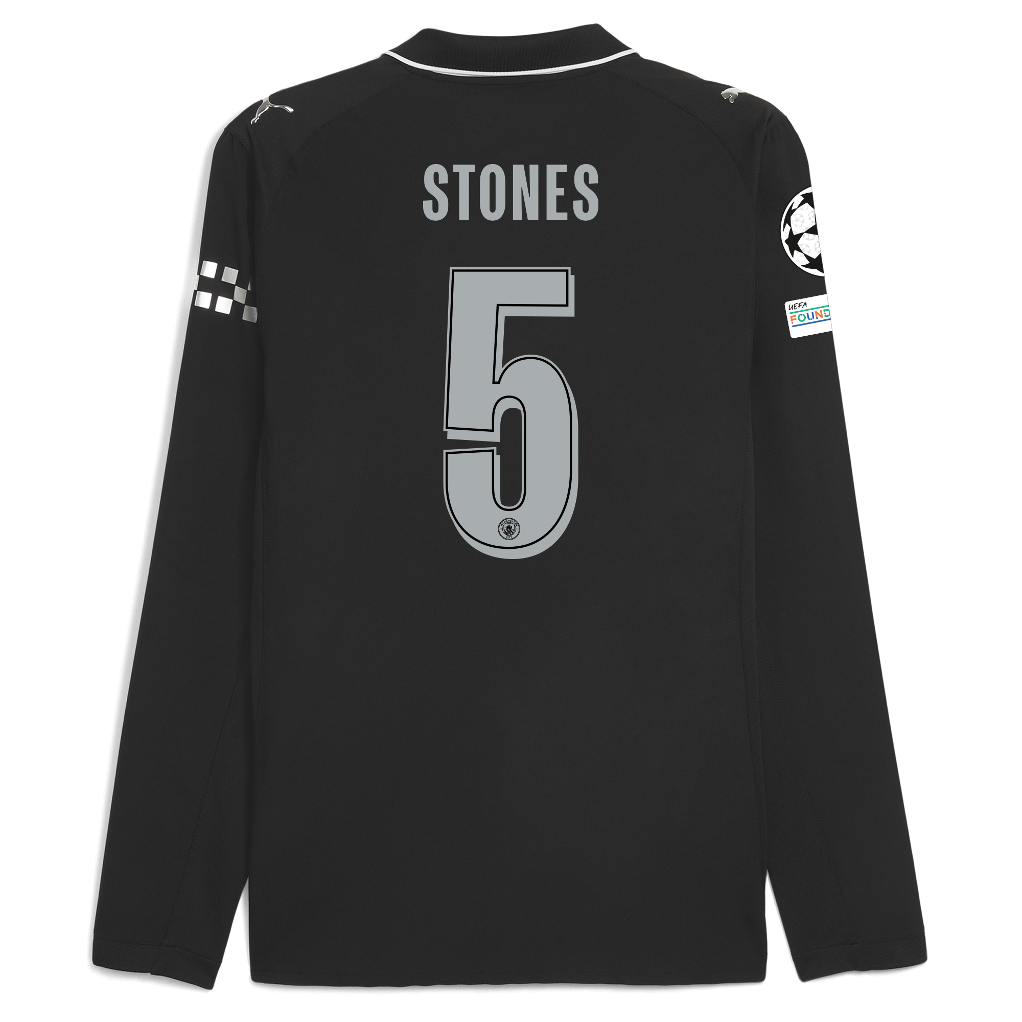 manchester city man city champions league away authentic jersey 202526 long sleeve with stones 5 printing Manchester City Shirts | Official Team Gear