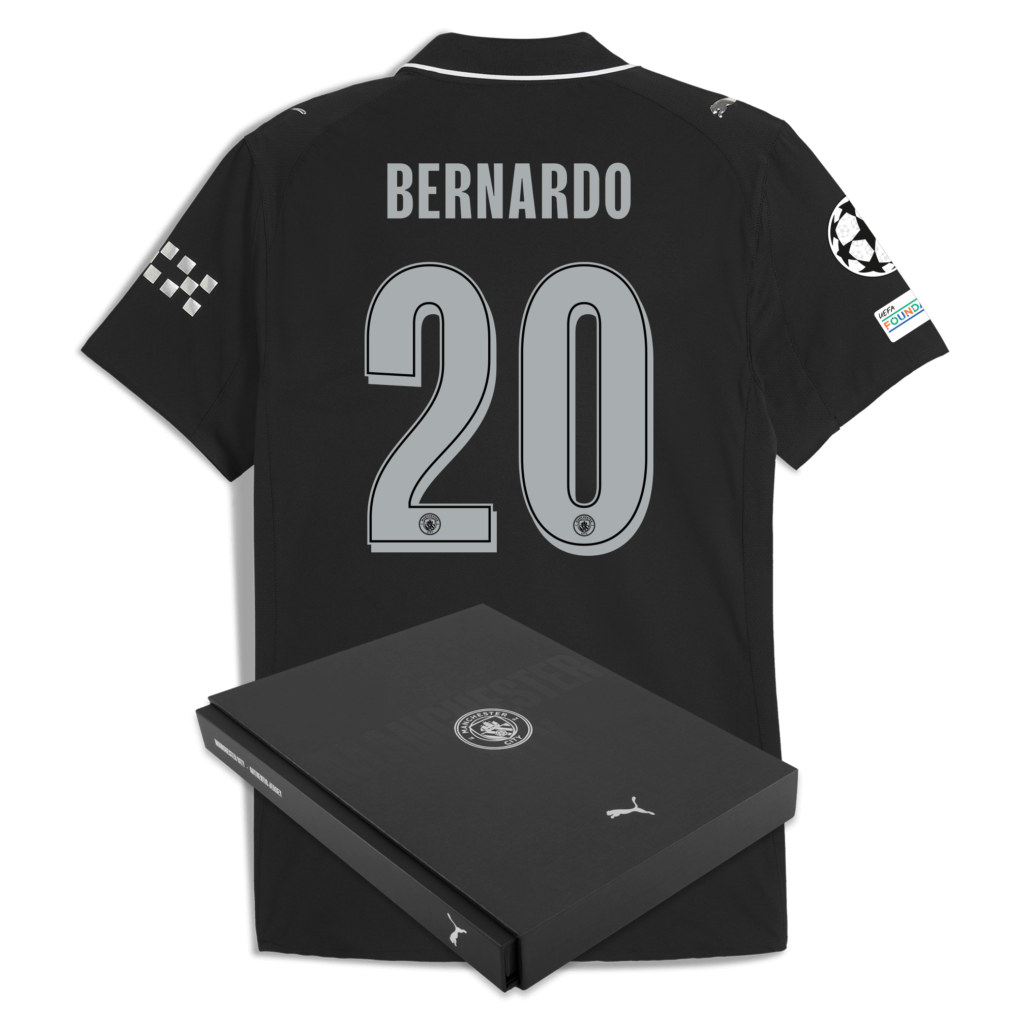 manchester city man city champions league away authentic jersey 202526 with bernardo 20 printing in gift box Manchester City Shirts | Official Team Gear