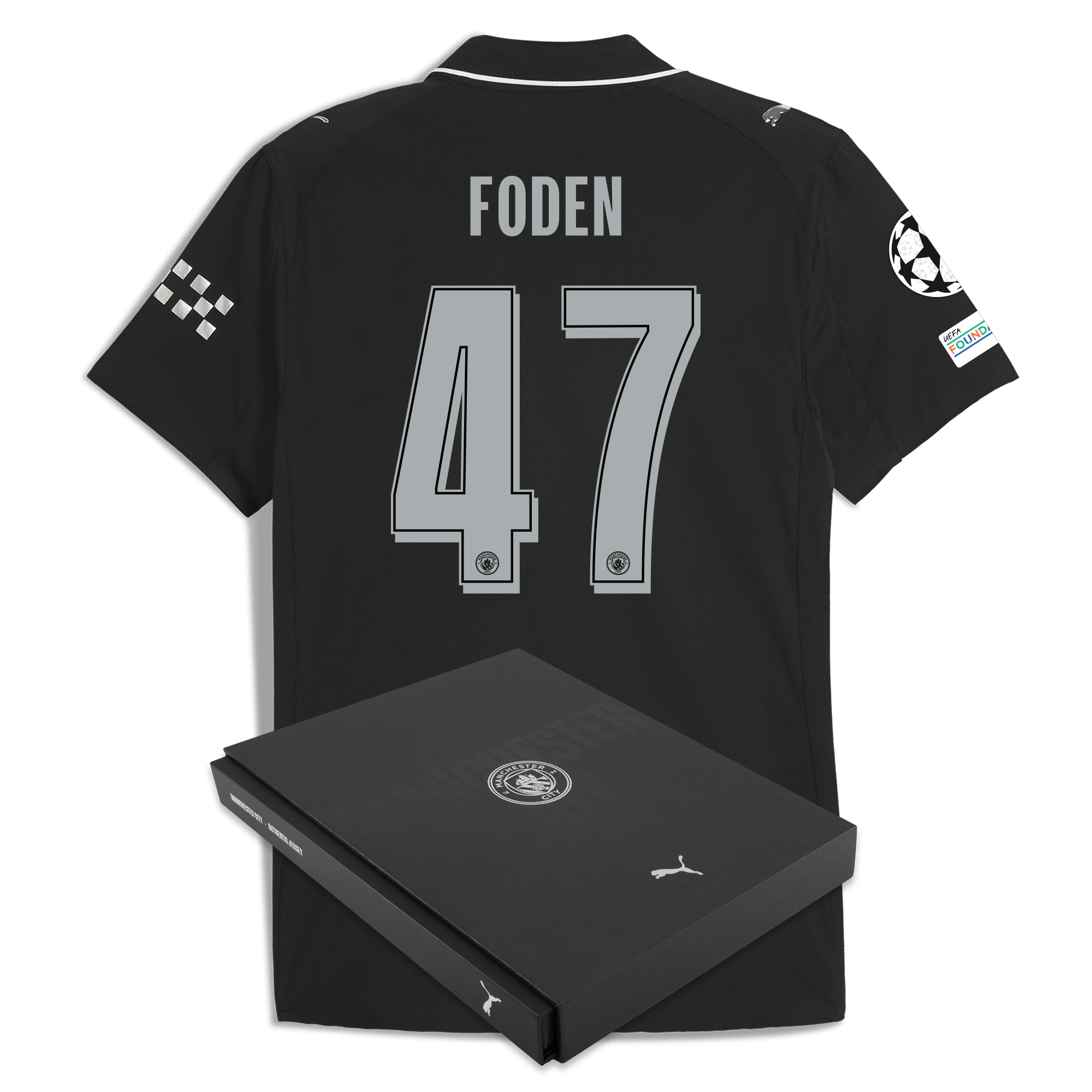 manchester city man city champions league away authentic jersey 202526 with foden 47 printing in gift box Manchester City Shirts | Official Team Gear