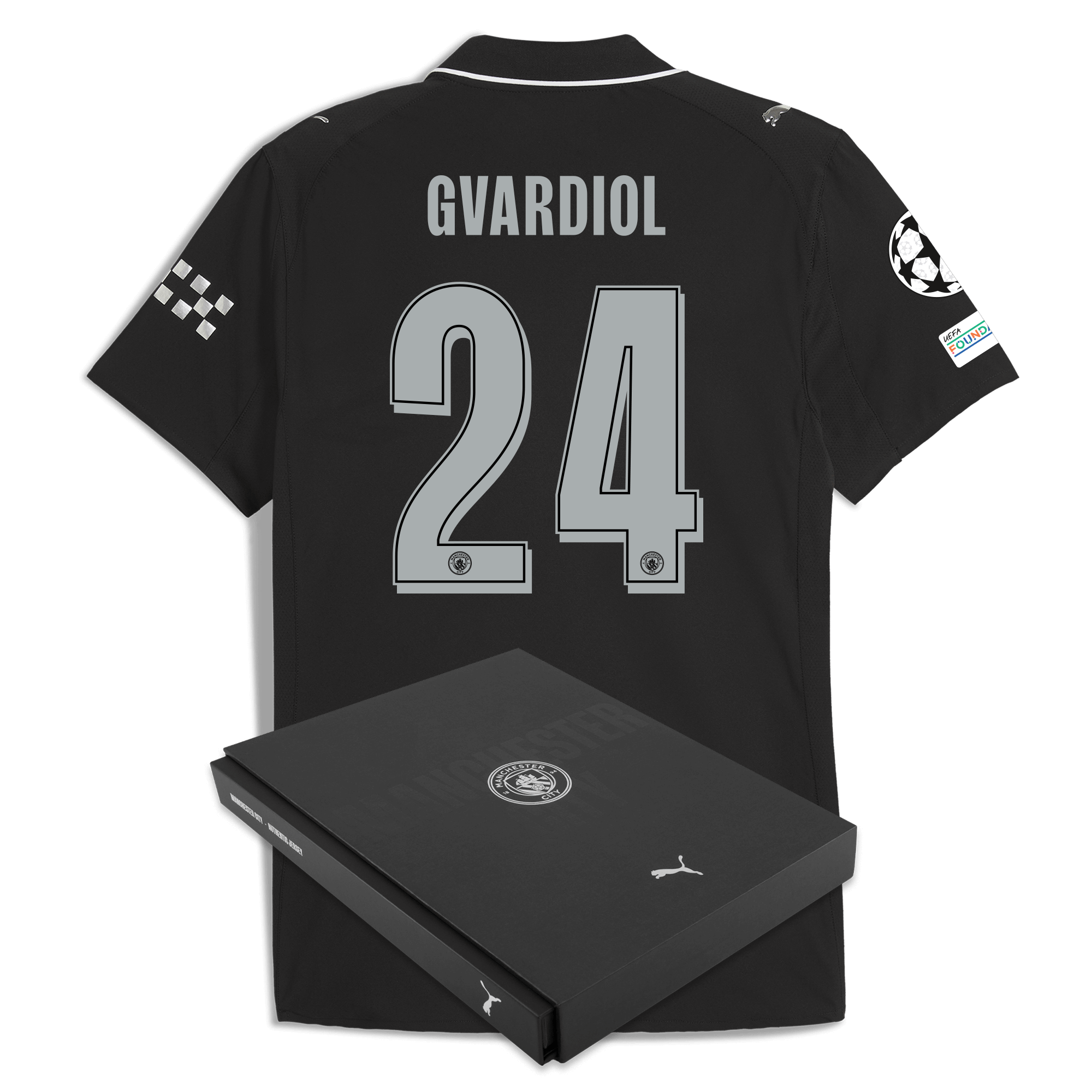 manchester city man city champions league away authentic jersey 202526 with gvardiol 24 printing in gift box Manchester City Shirts | Official Team Gear