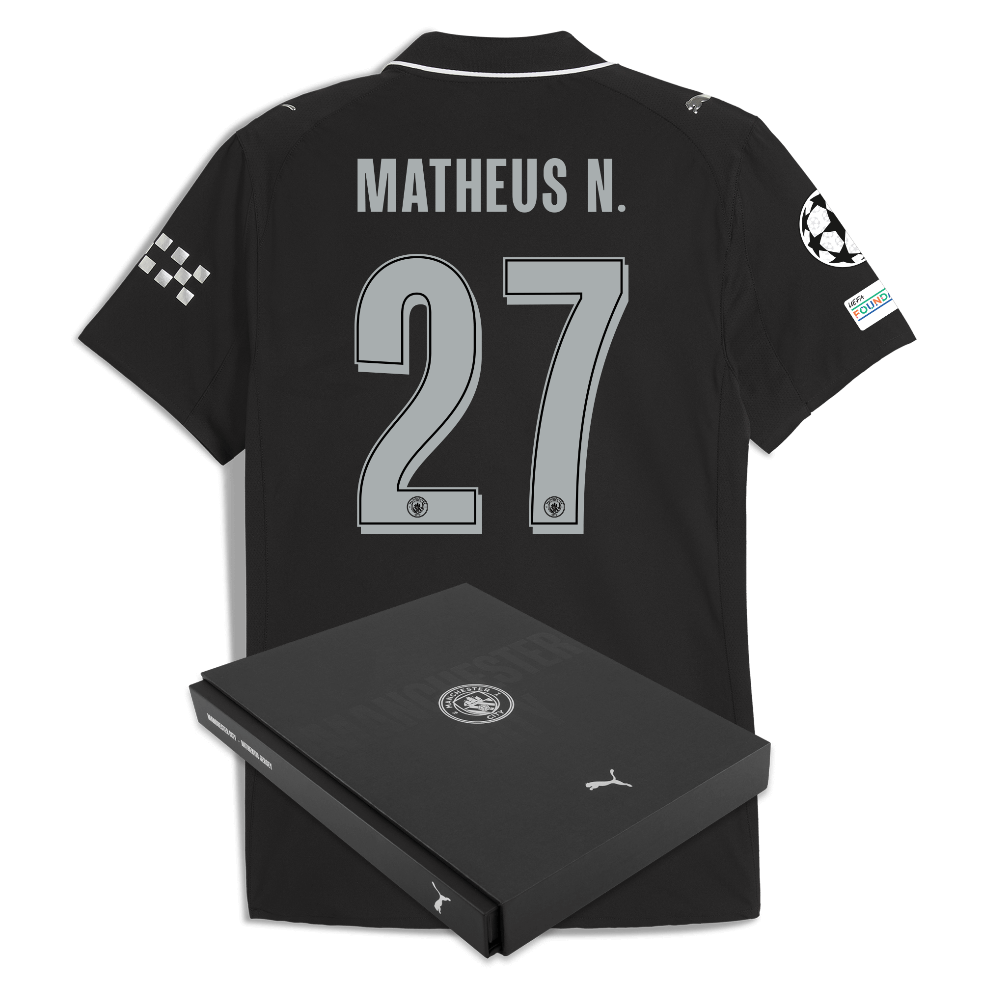 manchester city man city champions league away authentic jersey 202526 with matheus n. 27 printing in gift box Manchester City Shirts | Official Team Gear