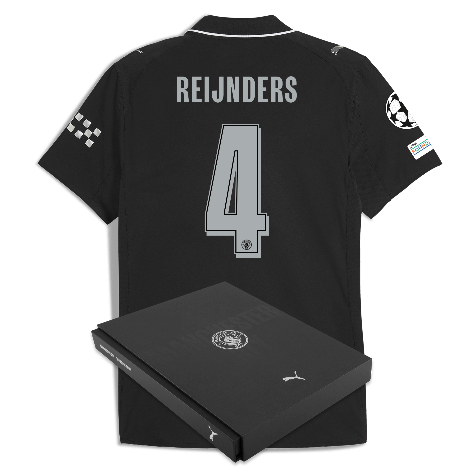 manchester city man city champions league away authentic jersey 202526 with reijnders 4 printing in gift box Manchester City Shirts | Official Team Gear