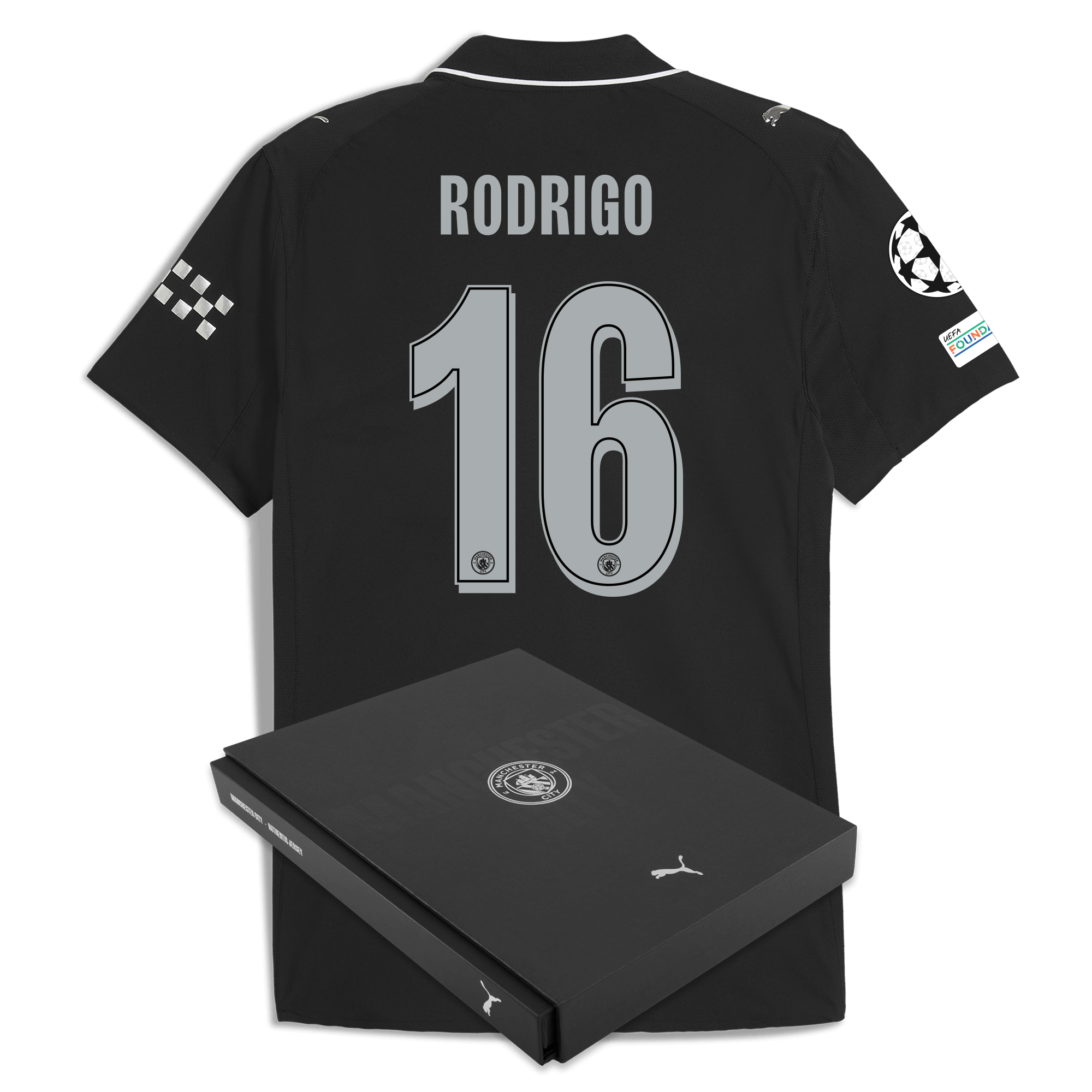 manchester city man city champions league away authentic jersey 202526 with rodrigo 16 printing in gift box Manchester City Shirts | Official Team Gear