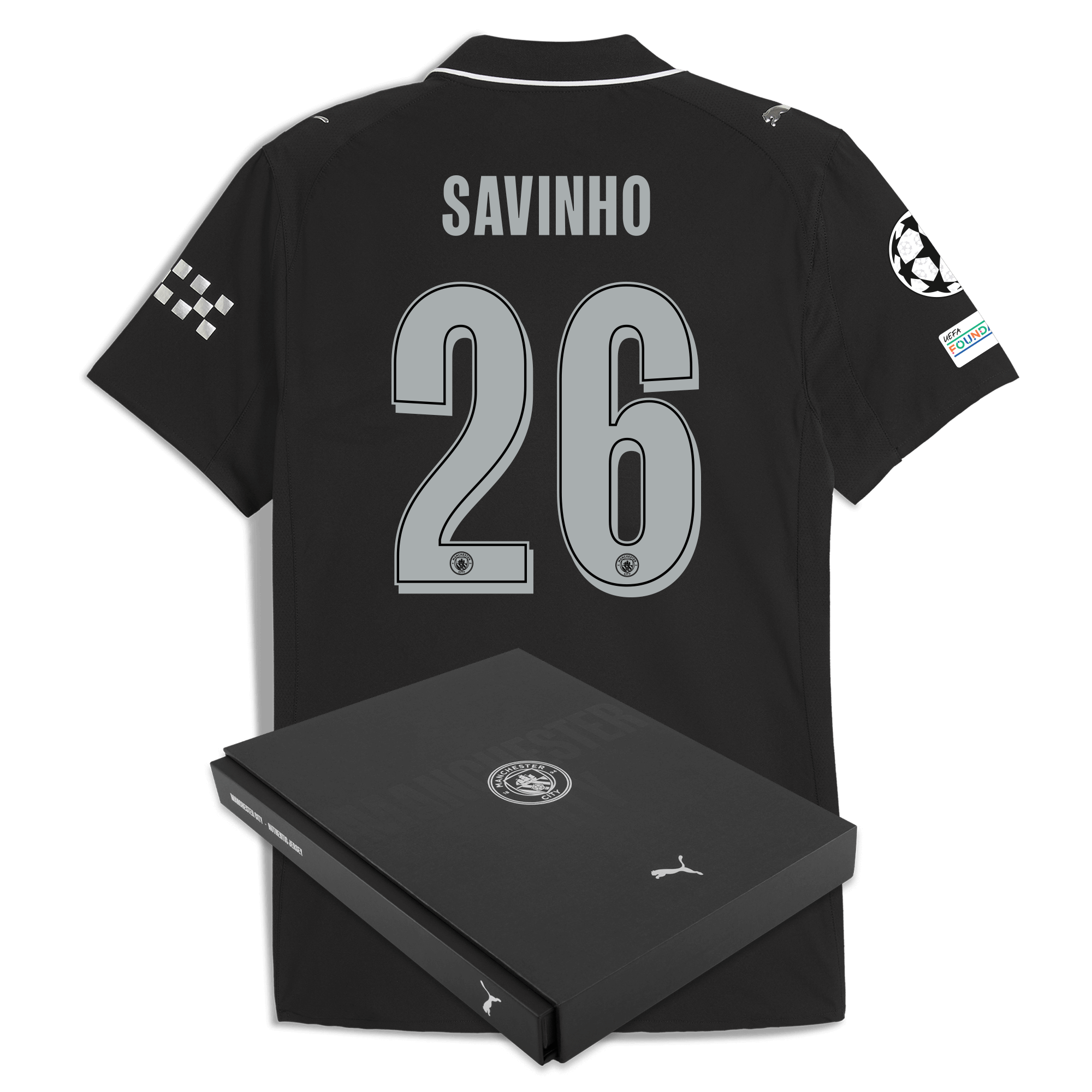 manchester city man city champions league away authentic jersey 202526 with savinho 26 printing in gift box Manchester City Shirts | Official Team Gear