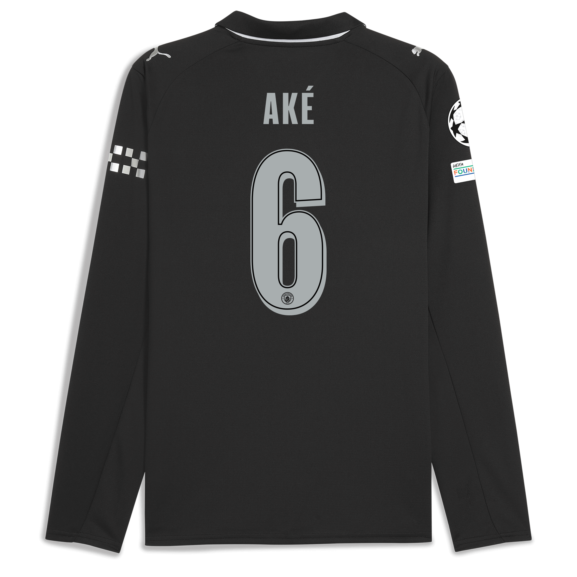 manchester city man city champions league away jersey 202526 long sleeve with akÉ 6 printing Manchester City Shirts | Official Team Gear