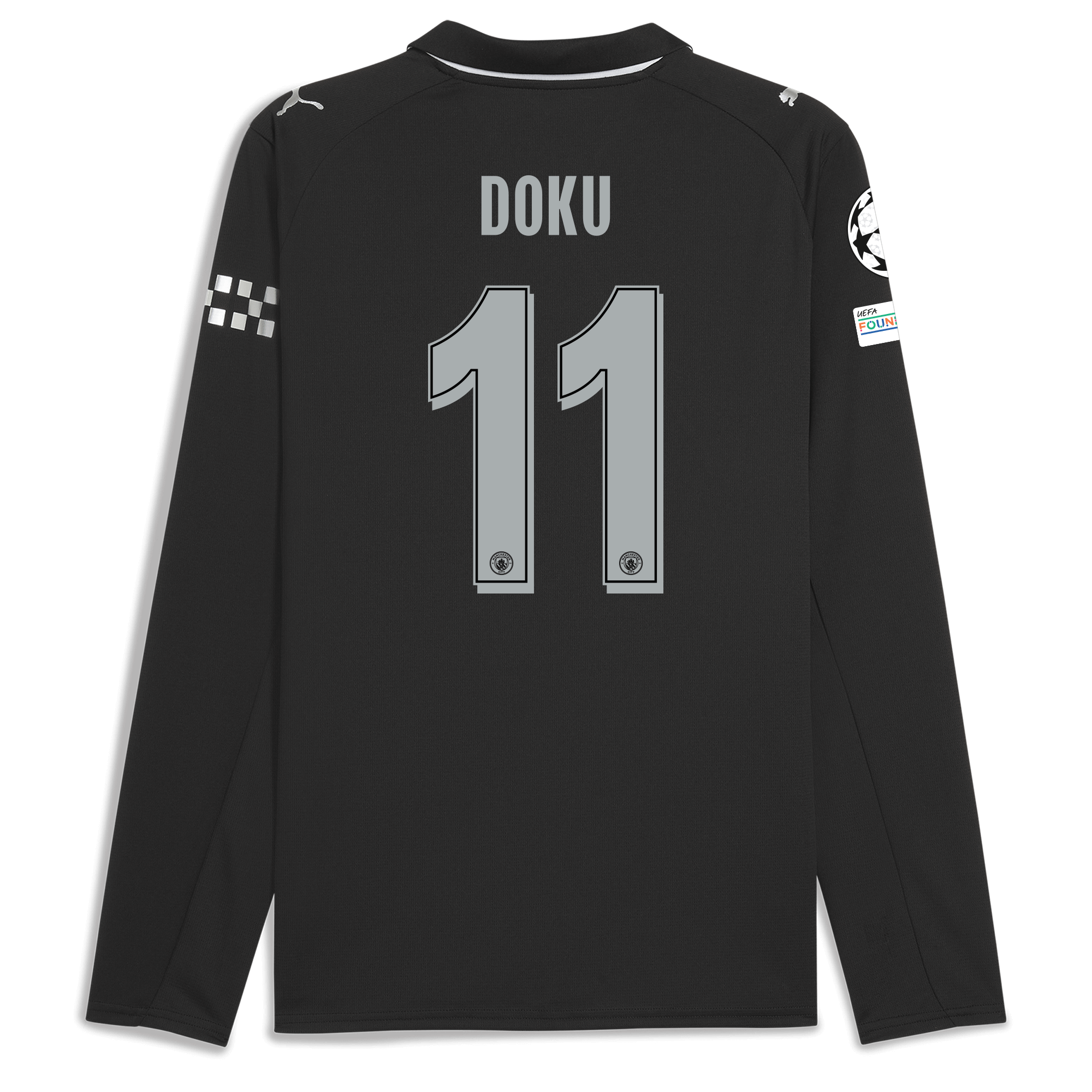 manchester city man city champions league away jersey 202526 long sleeve with doku 11 printing Manchester City Shirts | Official Team Gear