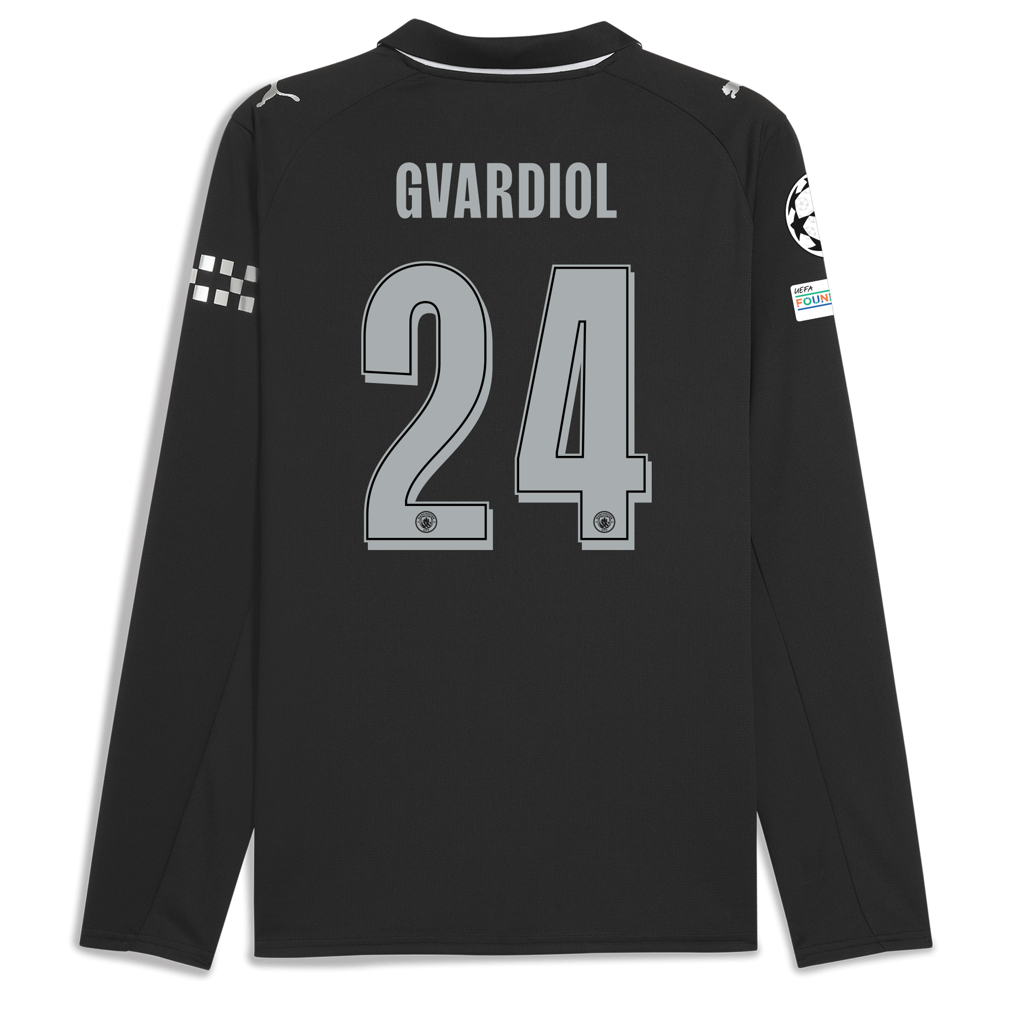 manchester city man city champions league away jersey 202526 long sleeve with gvardiol 24 printing Manchester City Shirts | Official Team Gear