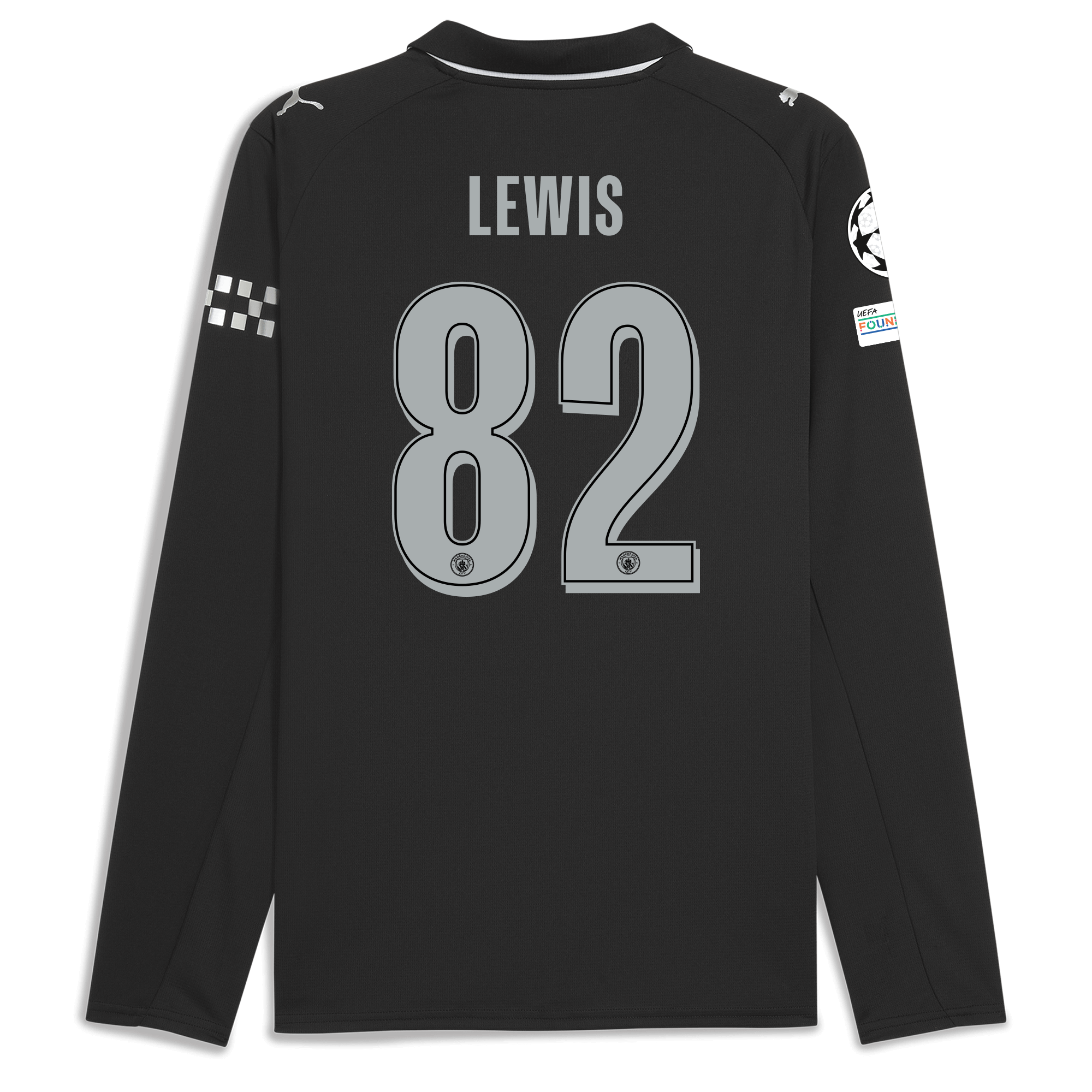 manchester city man city champions league away jersey 202526 long sleeve with lewis 82 printing Manchester City Shirts | Official Team Gear