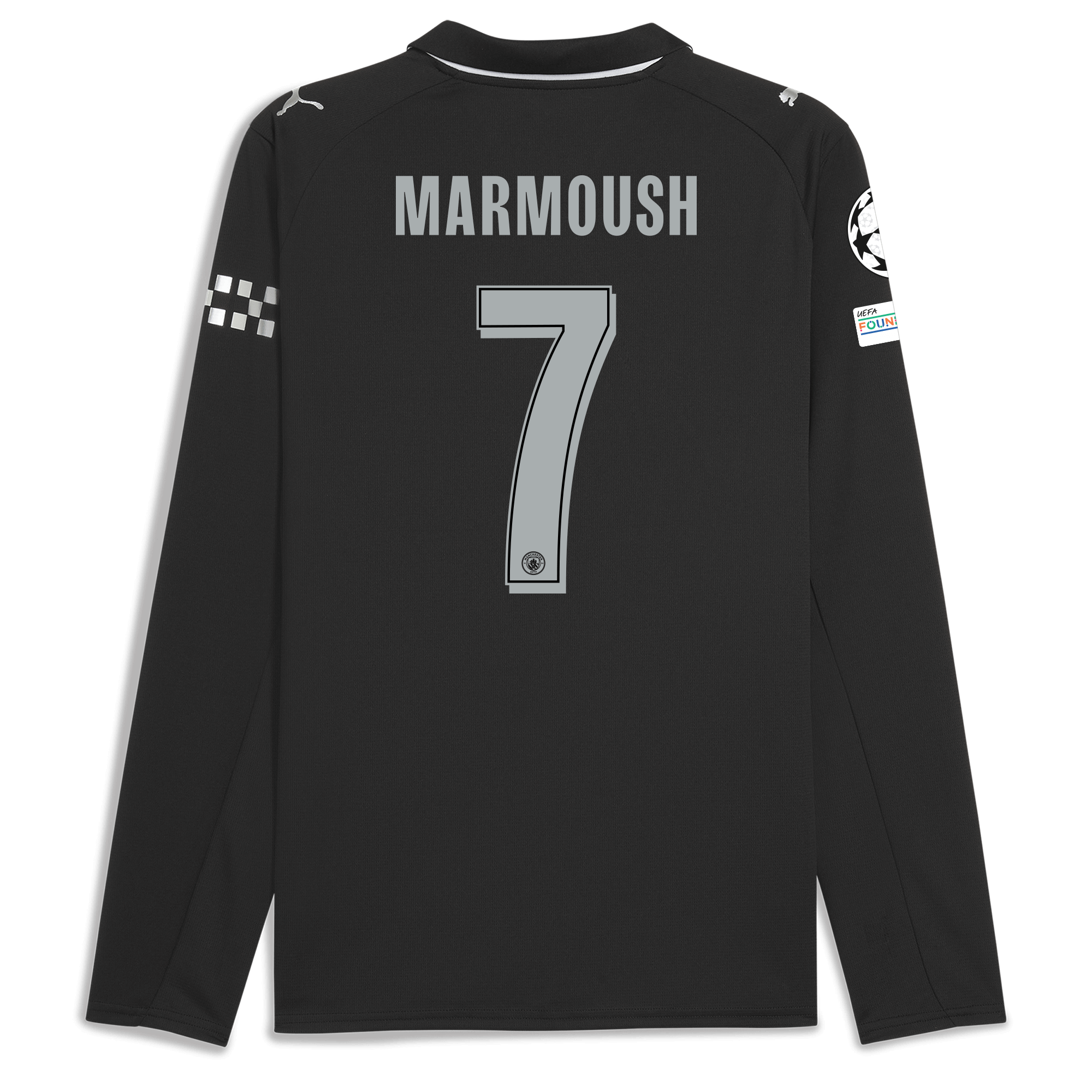 manchester city man city champions league away jersey 202526 long sleeve with marmoush 7 printing Manchester City Shirts | Official Team Gear