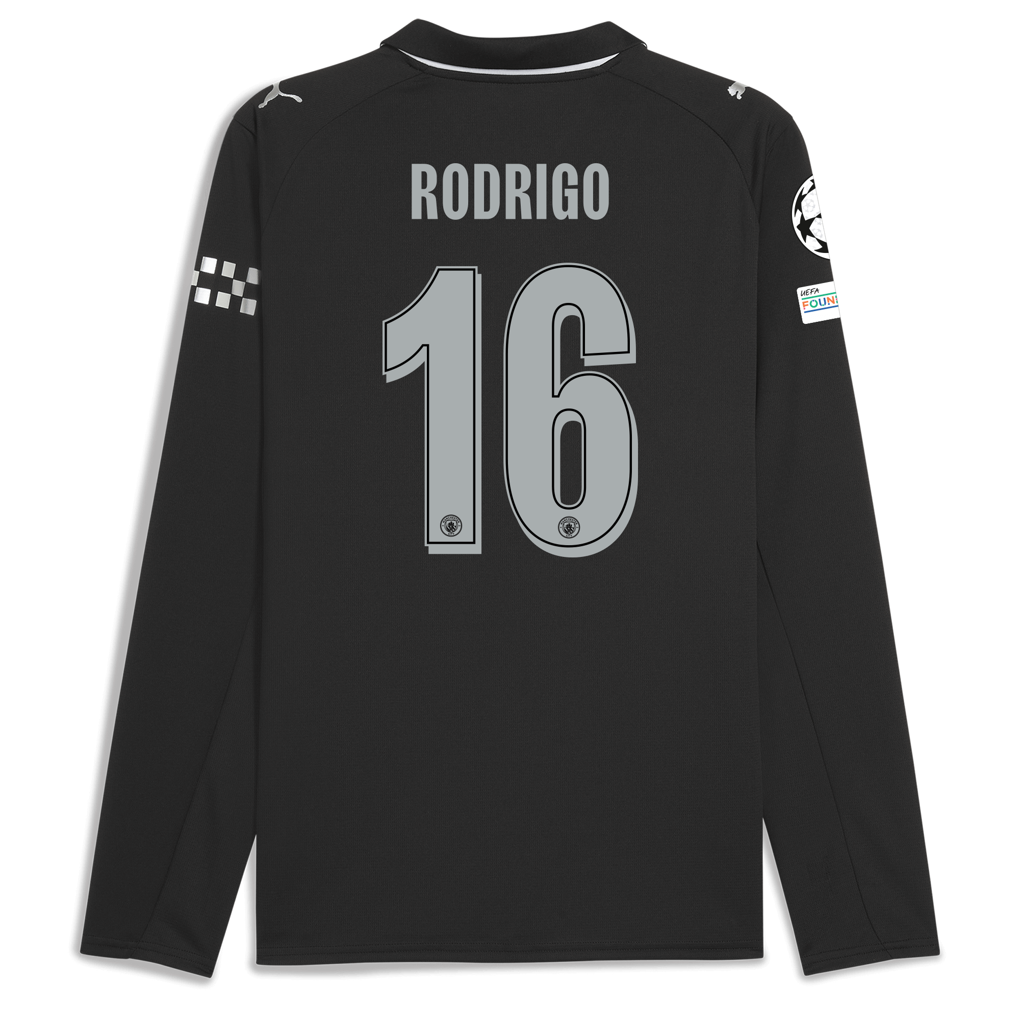 manchester city man city champions league away jersey 202526 long sleeve with rodrigo 16 printing Manchester City Shirts | Official Team Gear