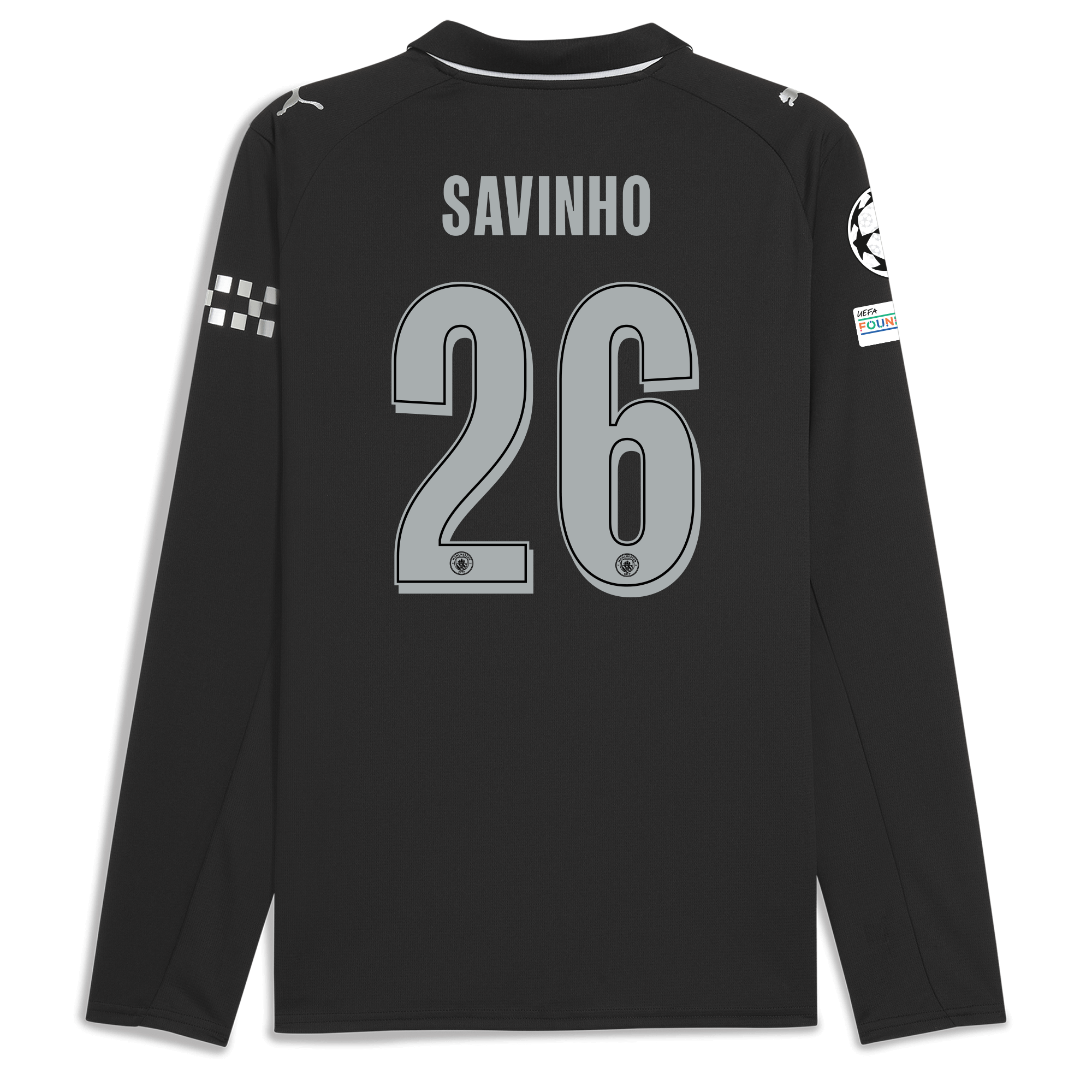 manchester city man city champions league away jersey 202526 long sleeve with savinho 26 printing Manchester City Shirts | Official Team Gear