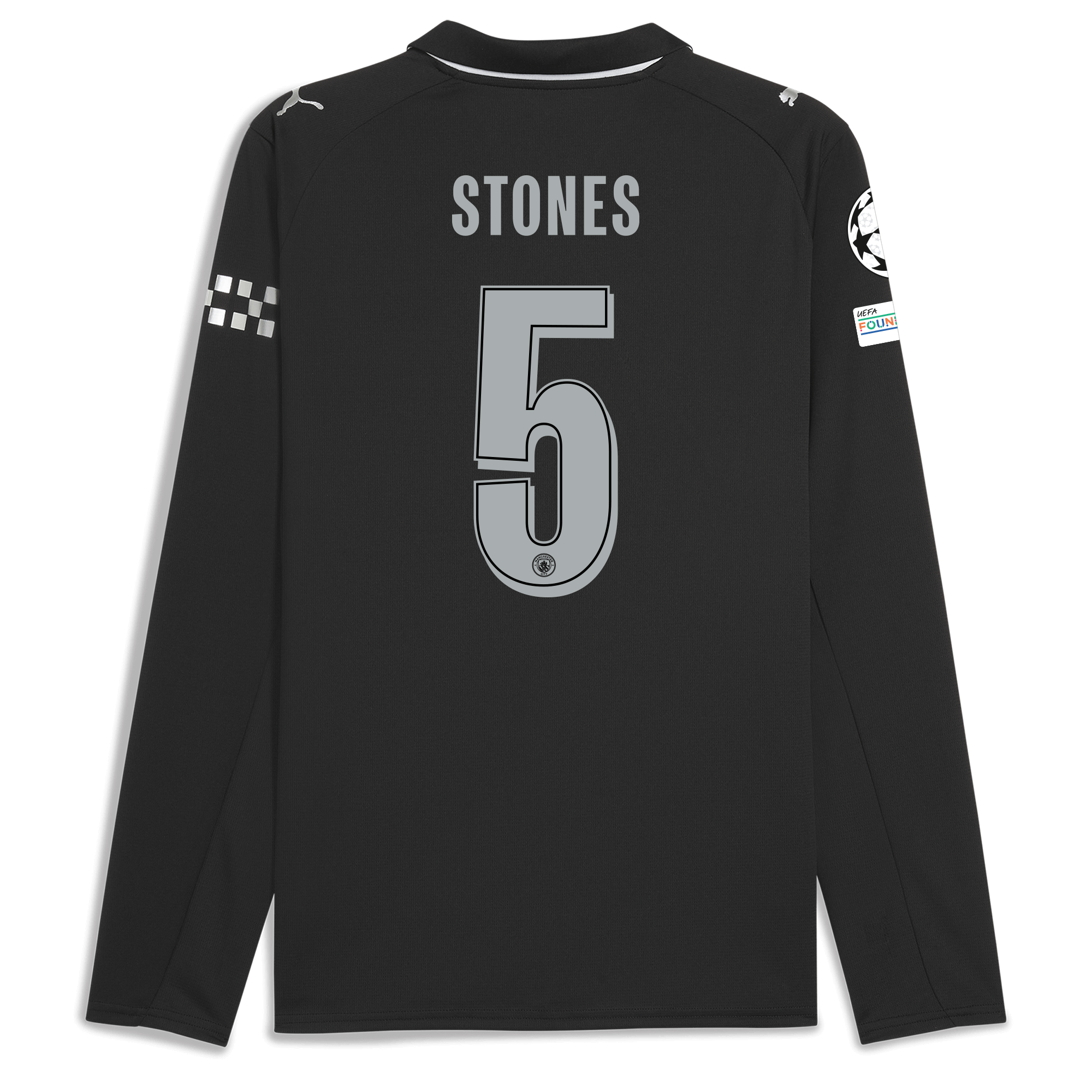manchester city man city champions league away jersey 202526 long sleeve with stones 5 printing Manchester City Shirts | Official Team Gear