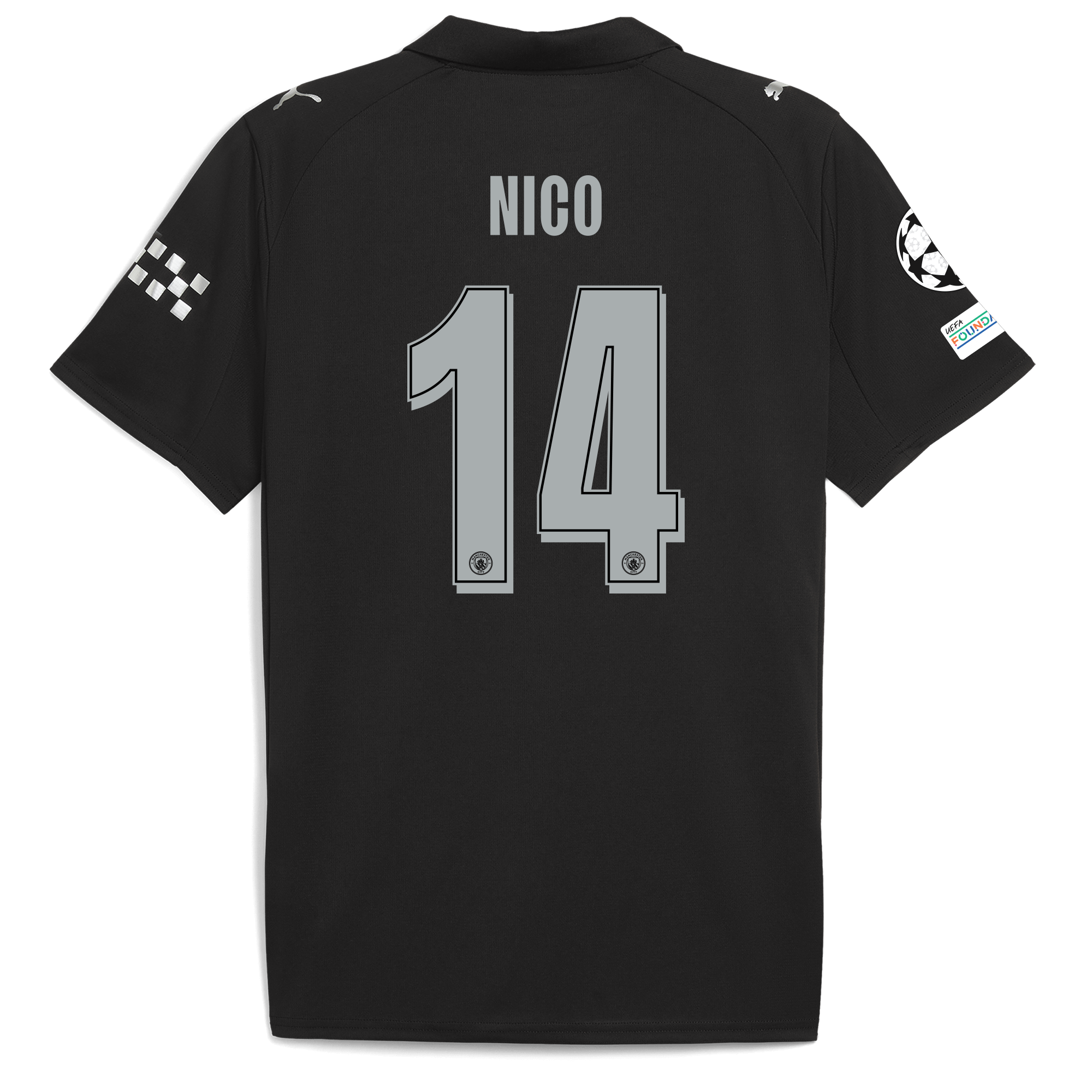 manchester city man city champions league away jersey 202526 with nico 14 printing Manchester City Shirts | Official Team Gear