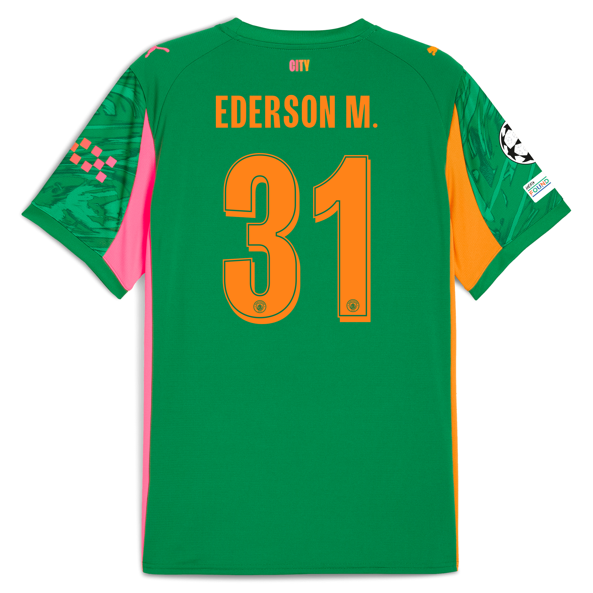 manchester city man city champions league goalkeeper jersey green 202526 with ederson m. 31 printing Manchester City Shirts | Official Team Gear