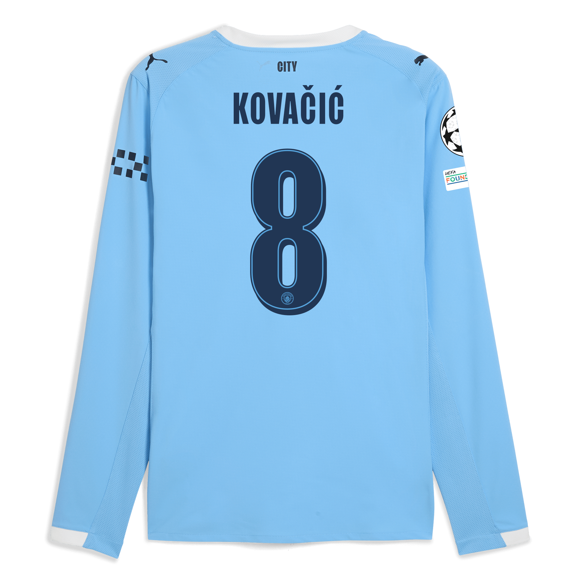manchester city man city champions league home authentic jersey 202526 long sleeve with kovaČiĆ 8 printing Manchester City Shirts | Official Team Gear