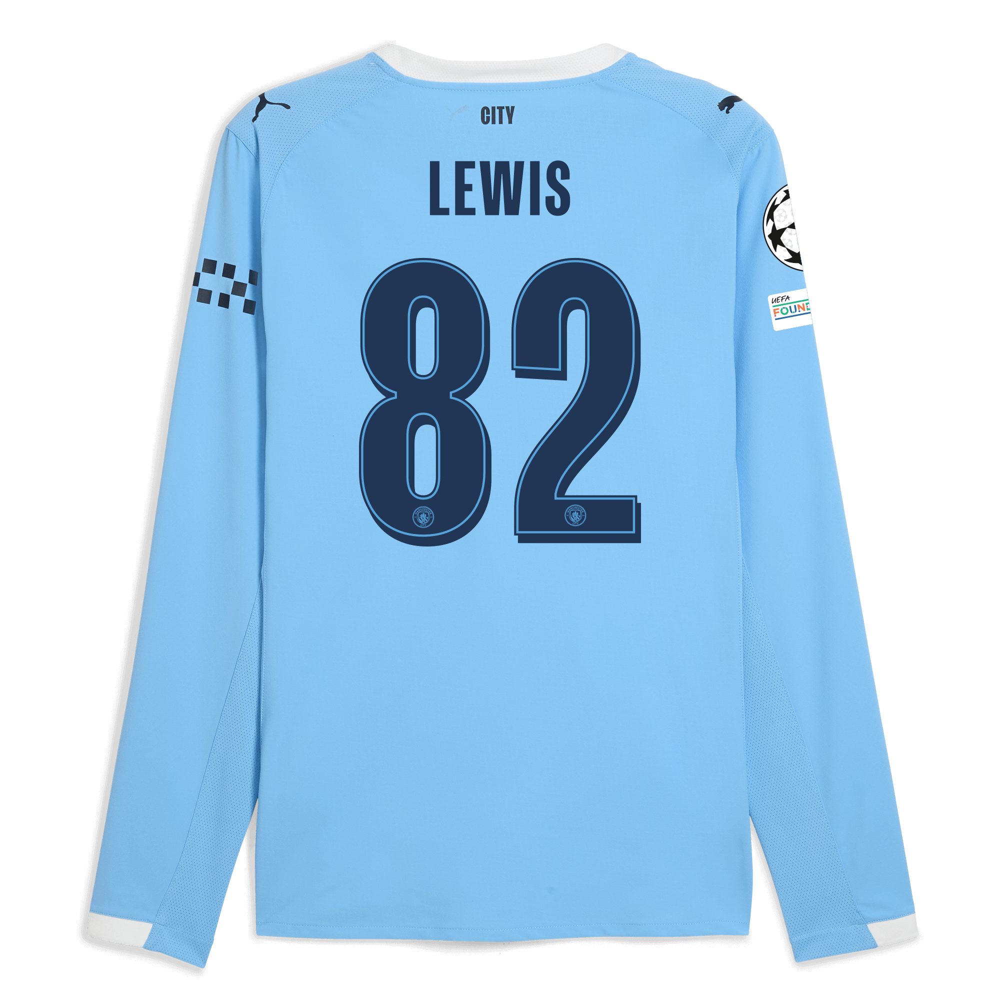 manchester city man city champions league home authentic jersey 202526 long sleeve with lewis 82 printing Manchester City Shirts | Official Team Gear