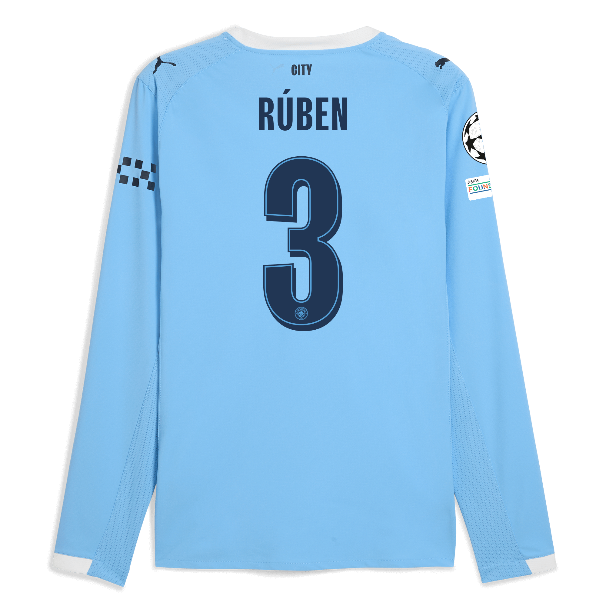 manchester city man city champions league home authentic jersey 202526 long sleeve with rÚben 3 printing Manchester City Shirts | Official Team Gear