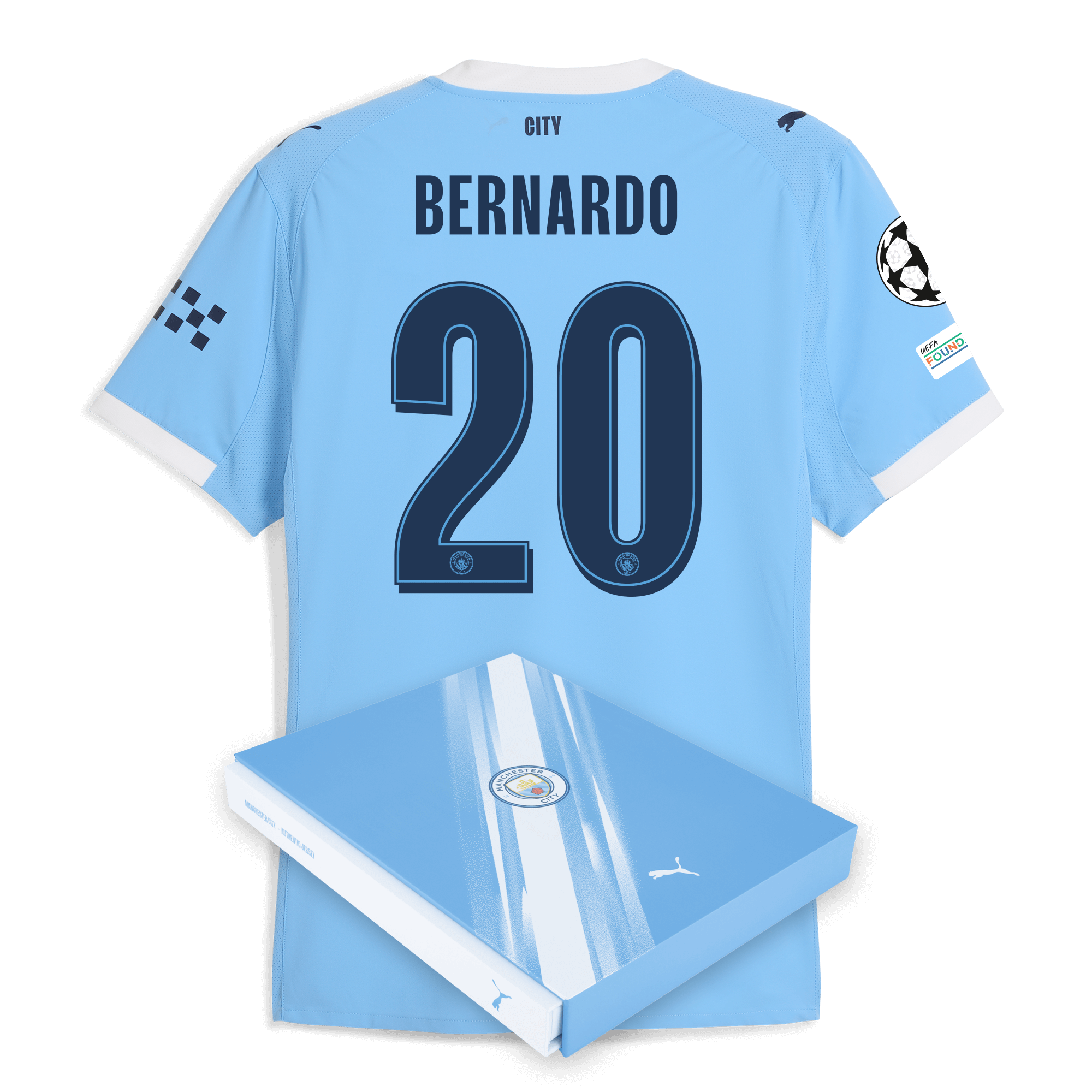 manchester city man city champions league home authentic jersey 202526 with bernardo 20 printing in gift box Manchester City Shirts | Official Team Gear