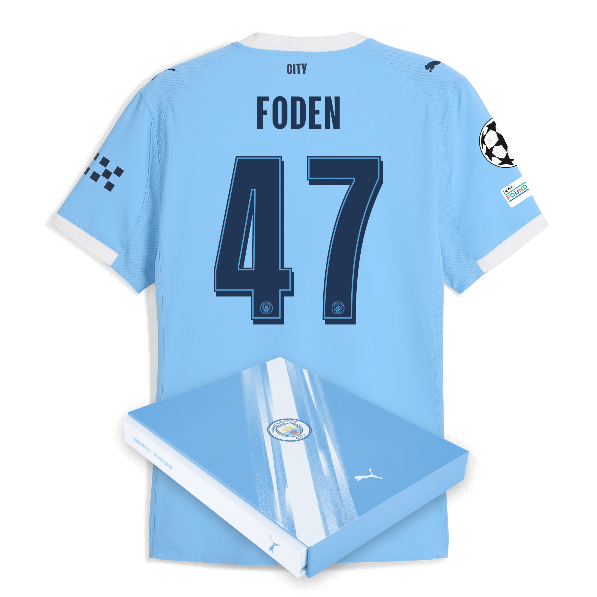 manchester city man city champions league home authentic jersey 202526 with foden 47 printing in gift box Manchester City Shirts | Official Team Gear