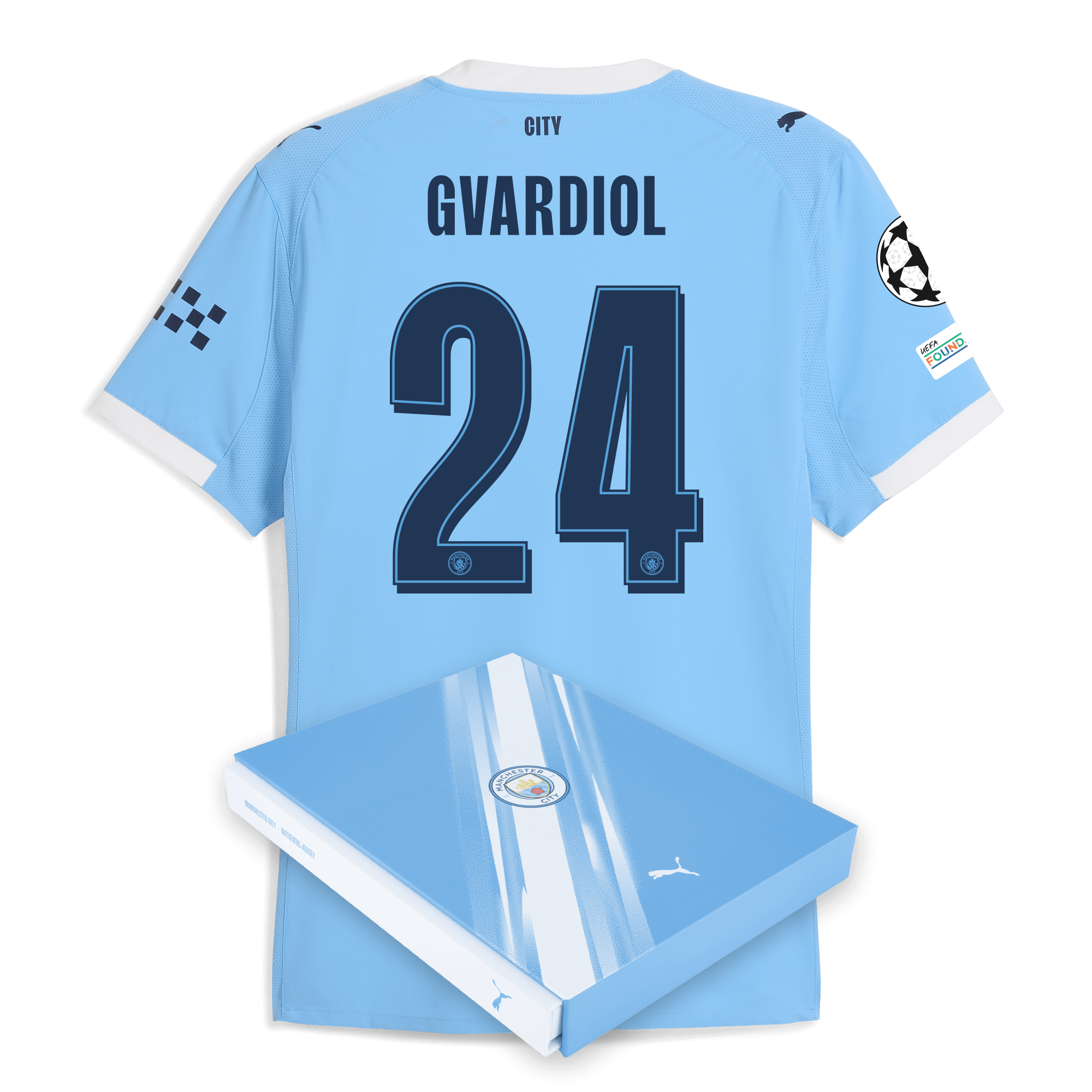 manchester city man city champions league home authentic jersey 202526 with gvardiol 24 printing in gift box Manchester City Shirts | Official Team Gear