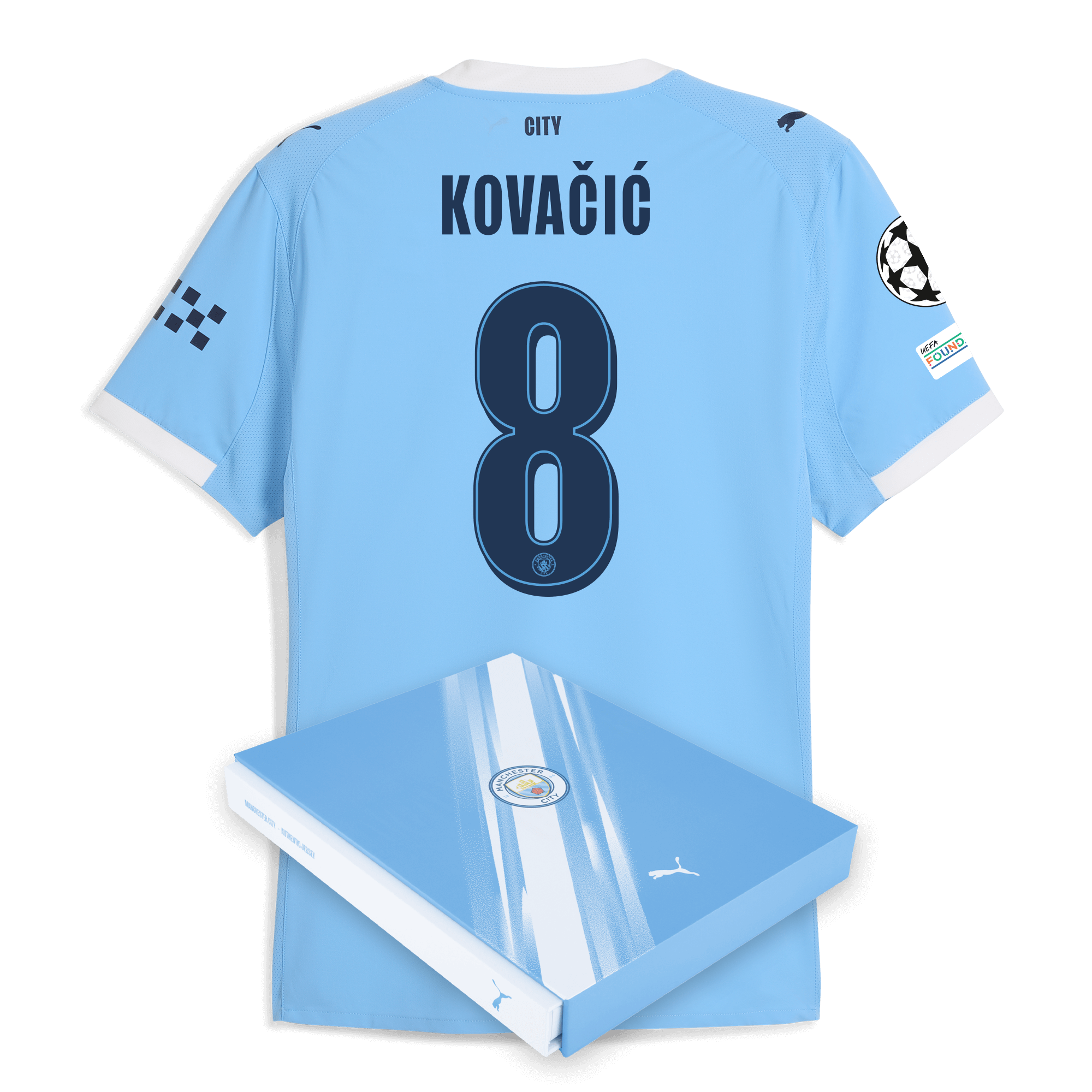 manchester city man city champions league home authentic jersey 202526 with kovaČiĆ 8 printing in gift box Manchester City Shirts | Official Team Gear