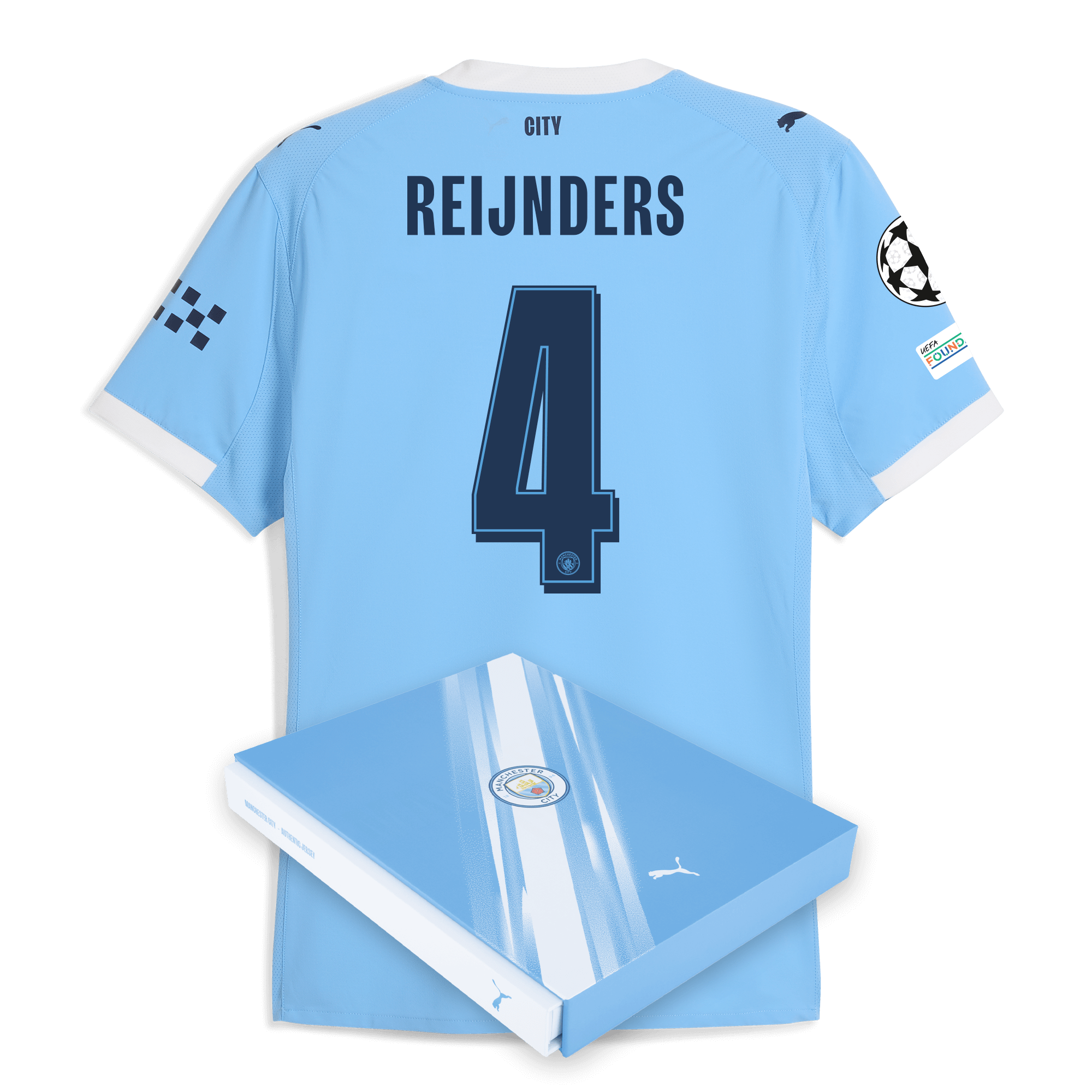 manchester city man city champions league home authentic jersey 202526 with reijnders 4 printing in gift box Manchester City Shirts | Official Team Gear