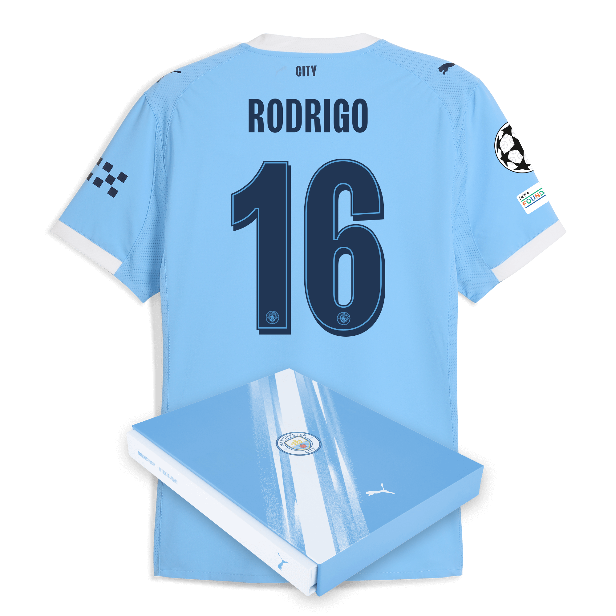 manchester city man city champions league home authentic jersey 202526 with rodrigo 16 printing in gift box Manchester City Shirts | Official Team Gear