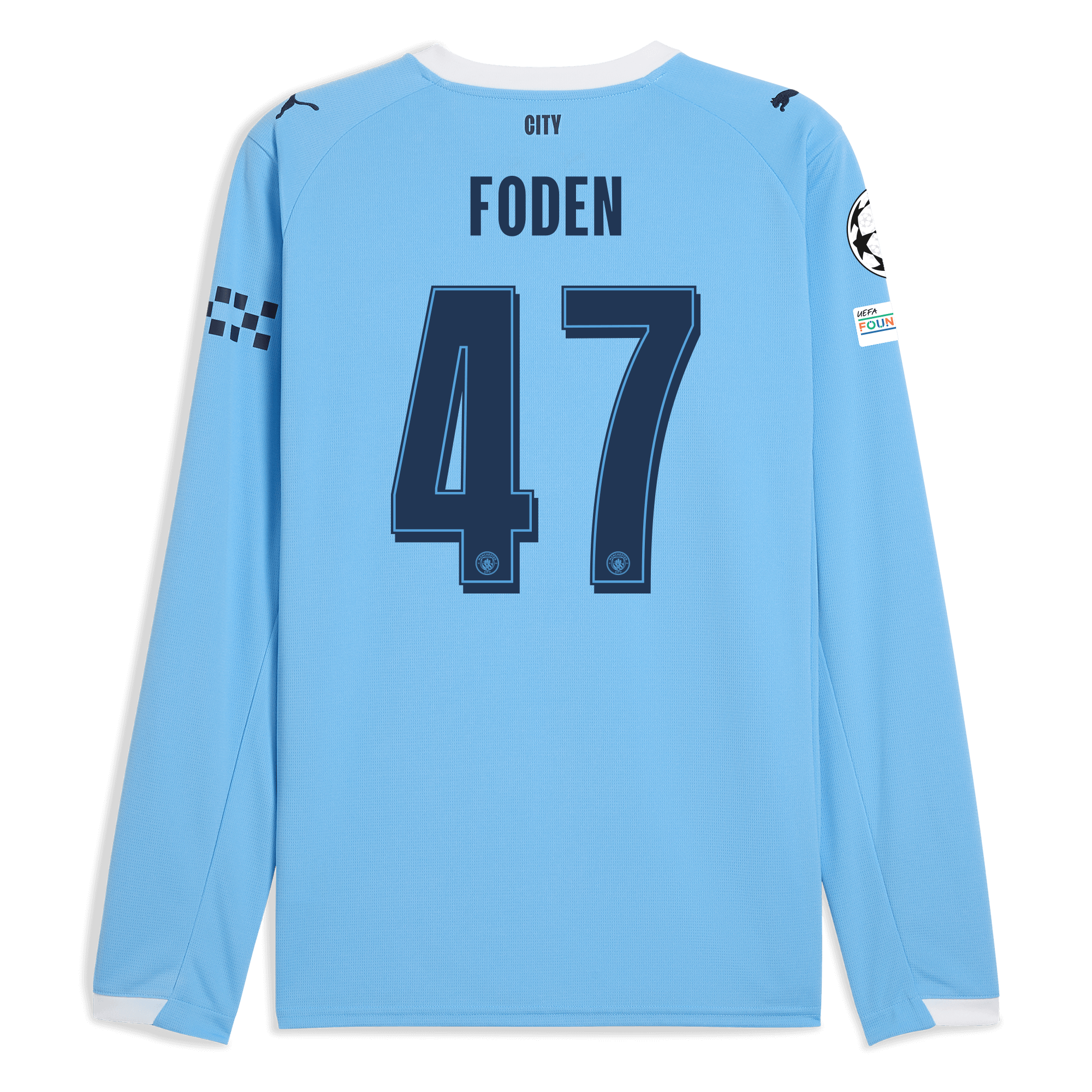 manchester city man city champions league home jersey 202526 long sleeve with foden 47 printing Manchester City Shirts | Official Team Gear
