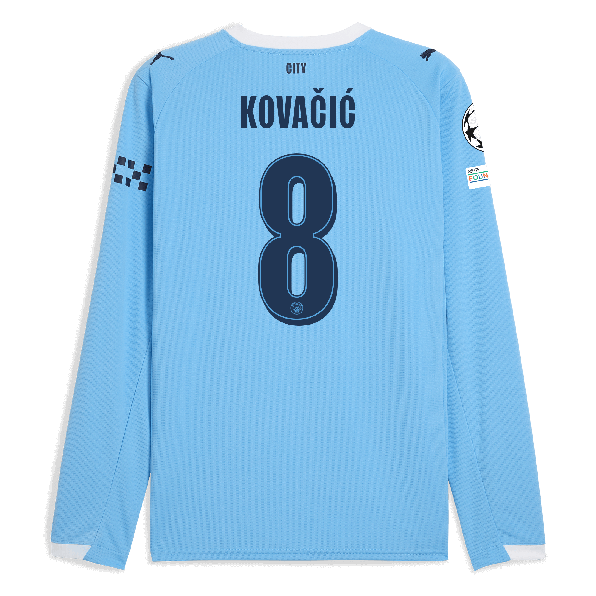 manchester city man city champions league home jersey 202526 long sleeve with kovaČiĆ 8 printing Manchester City Shirts | Official Team Gear