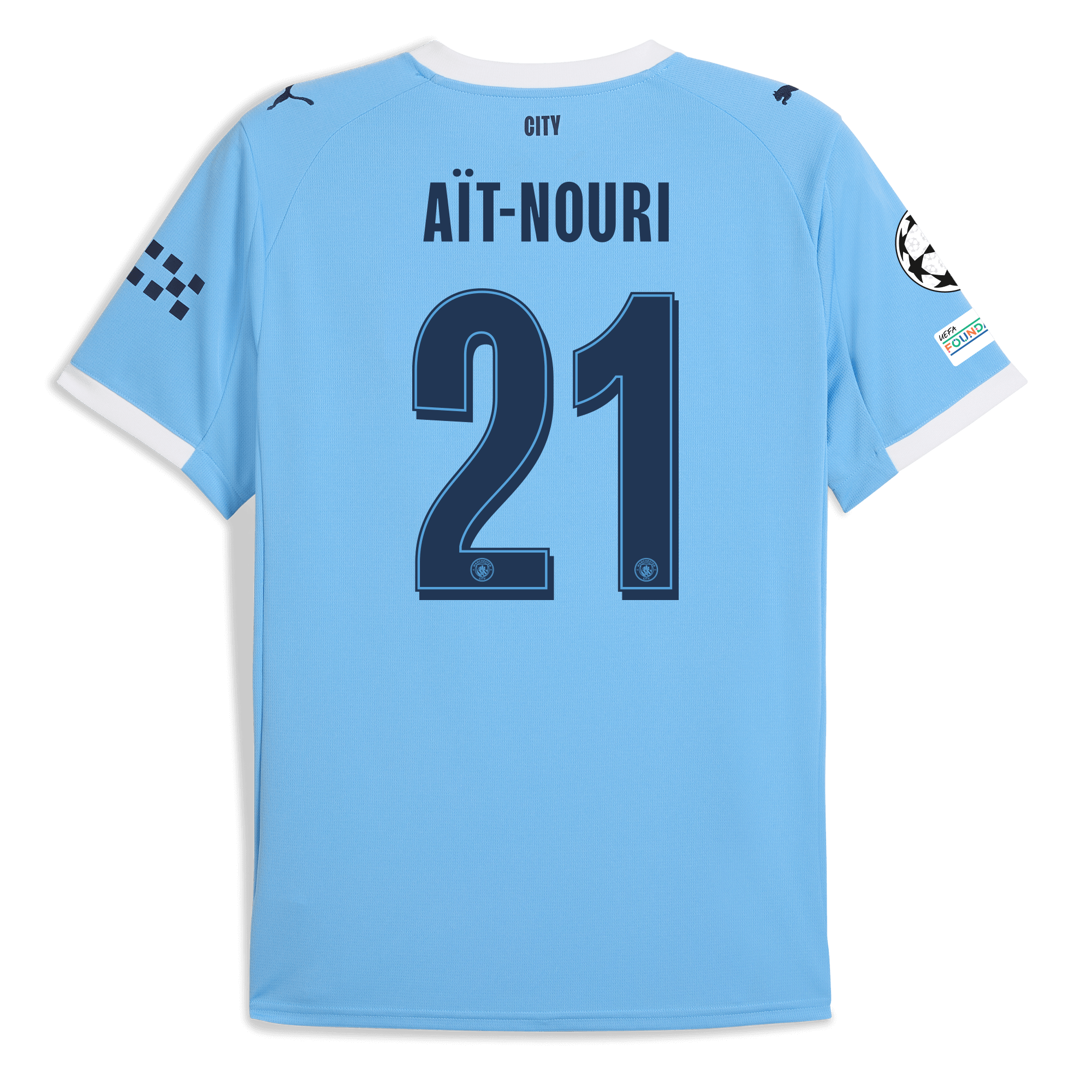 manchester city man city champions league home jersey 202526 with aÏt-nouri 21 printing Manchester City Shirts | Official Team Gear