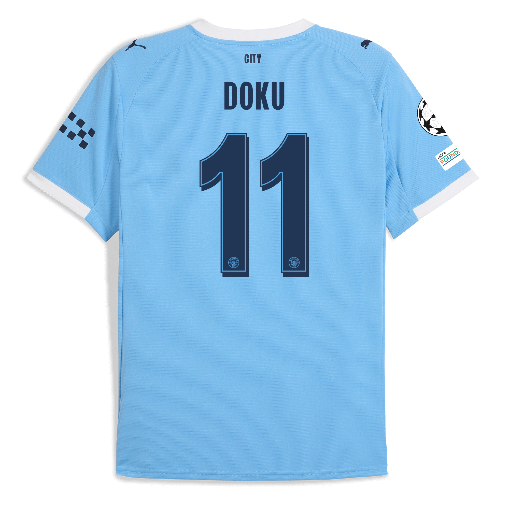 manchester city man city champions league home jersey 202526 with doku 11 printing Manchester City Shirts | Official Team Gear