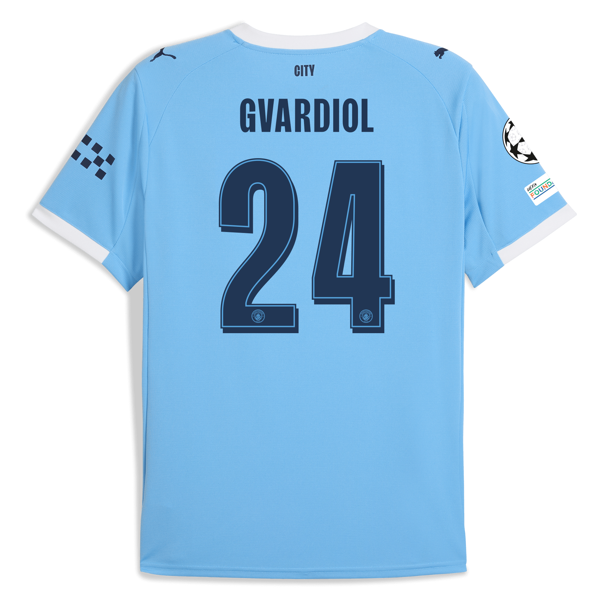 manchester city man city champions league home jersey 202526 with gvardiol 24 printing Manchester City Shirts | Official Team Gear