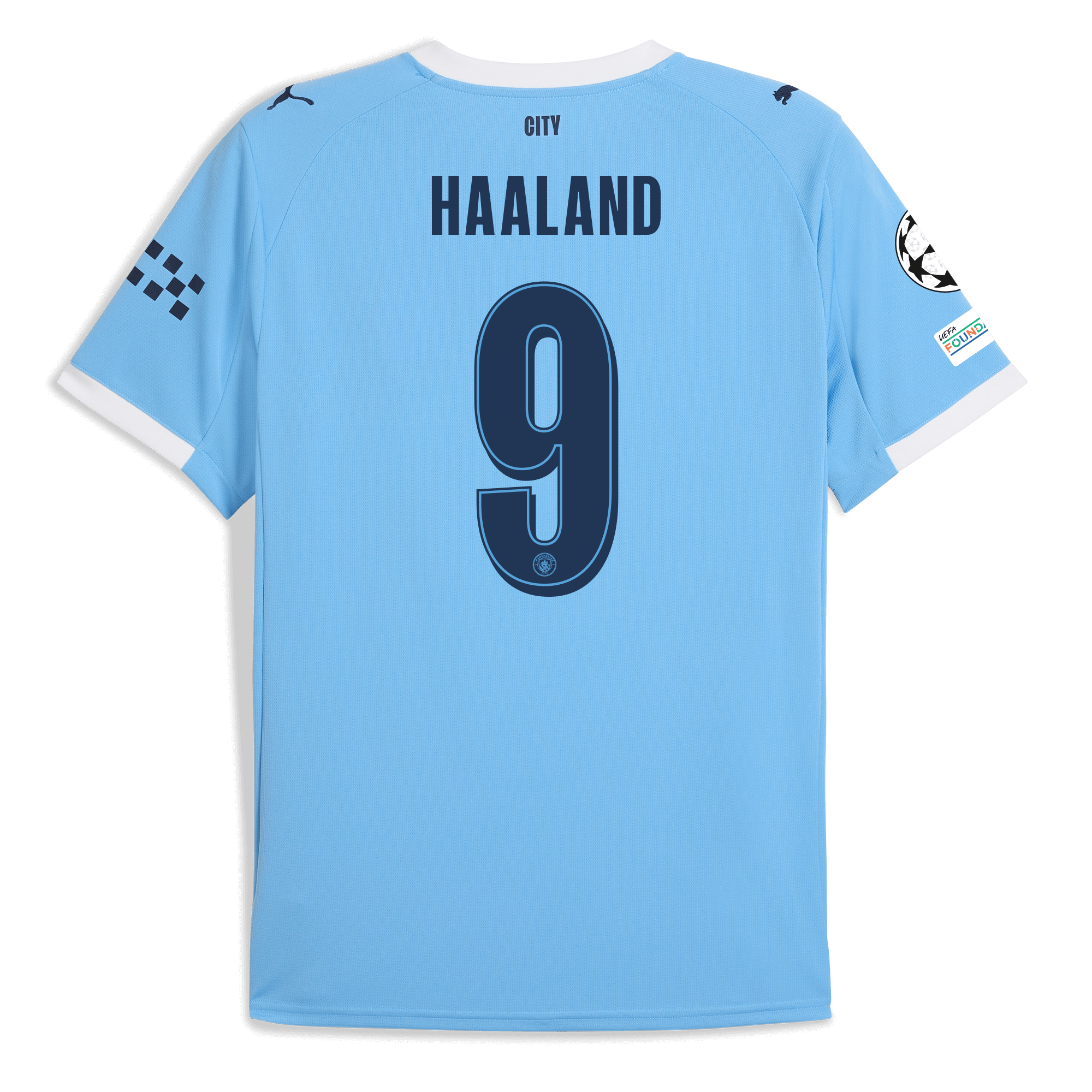 manchester city man city champions league home jersey 202526 with haaland 9 printing Manchester City Shirts | Official Team Gear