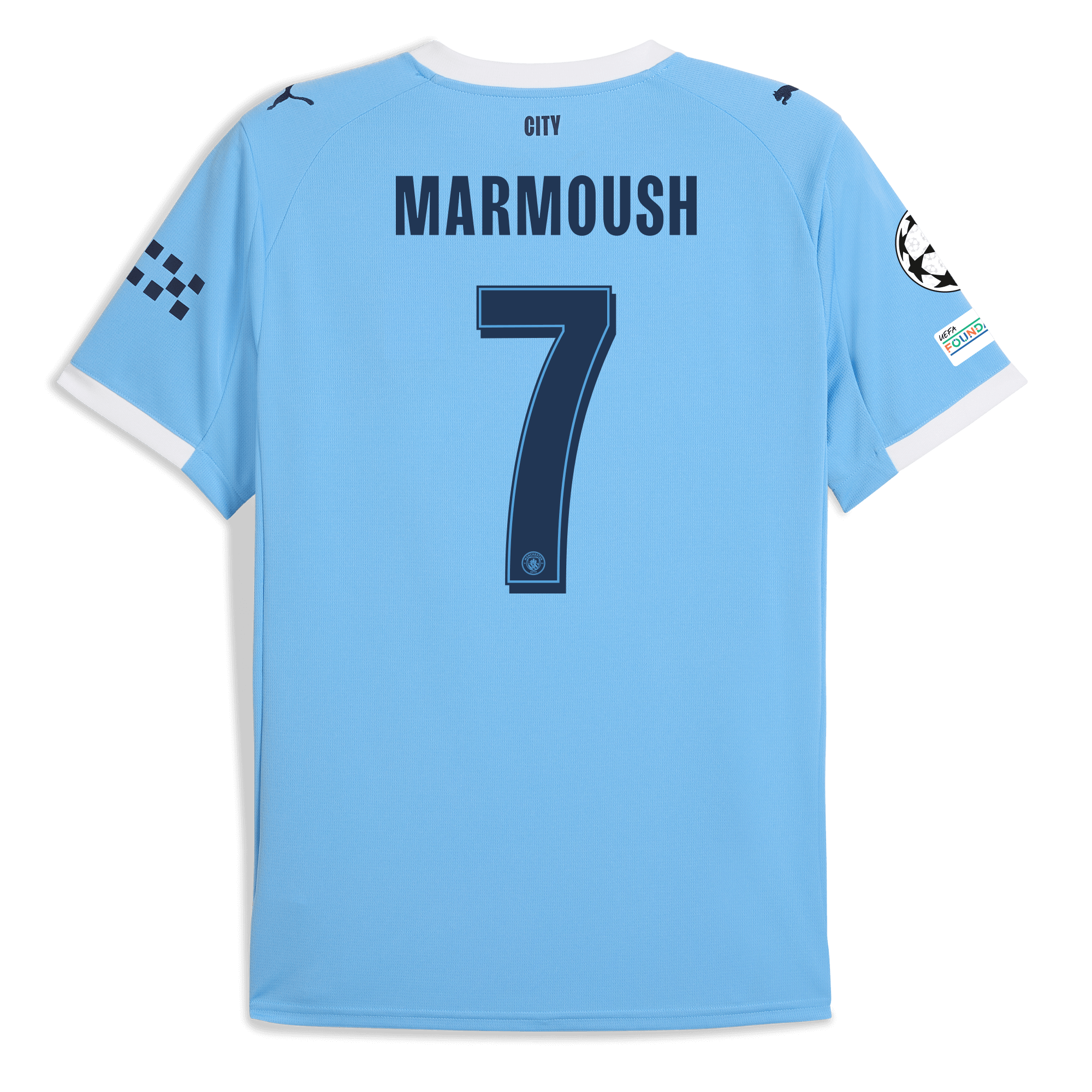 manchester city man city champions league home jersey 202526 with marmoush 7 printing Manchester City Shirts | Official Team Gear