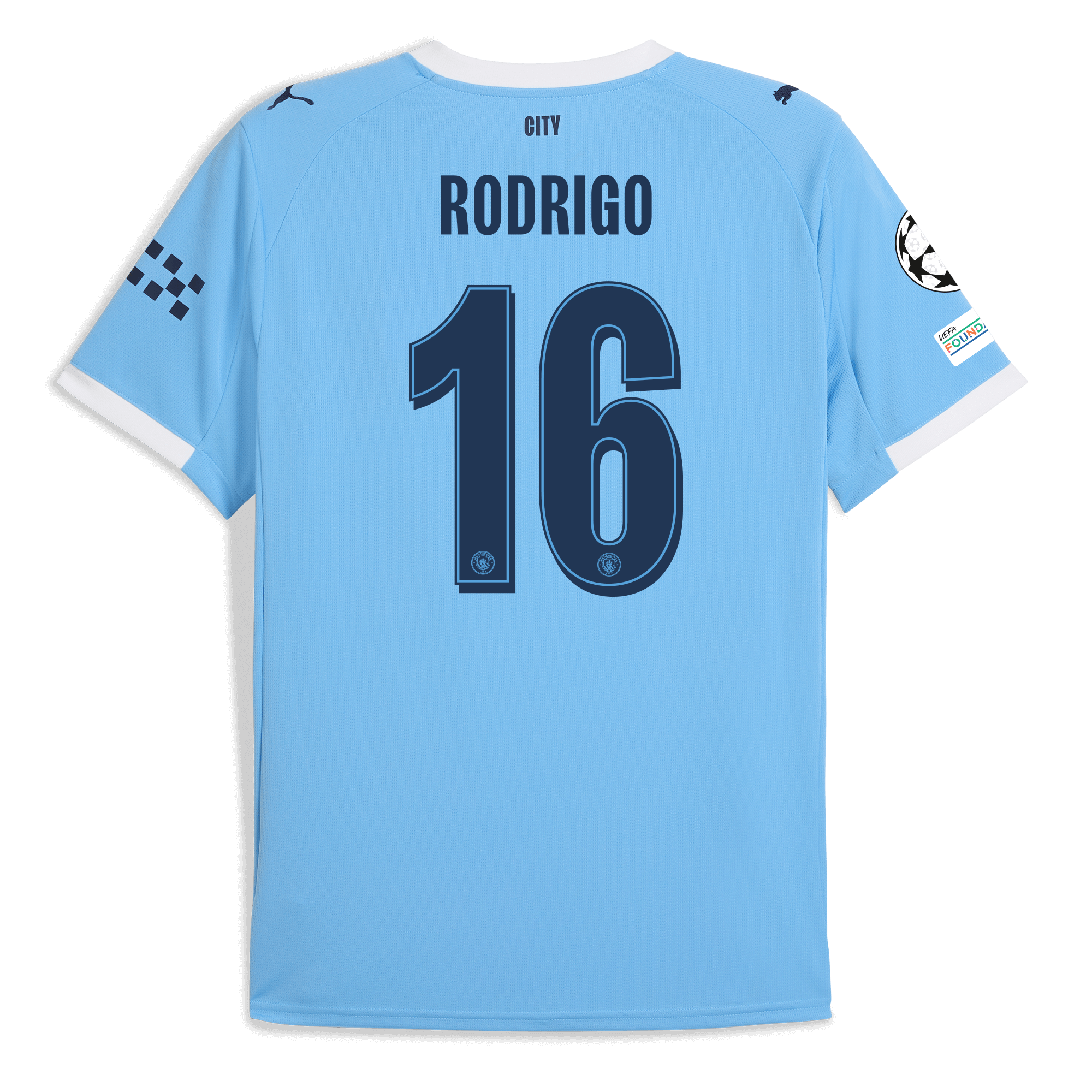 manchester city man city champions league home jersey 202526 with rodrigo 16 printing Manchester City Shirts | Official Team Gear