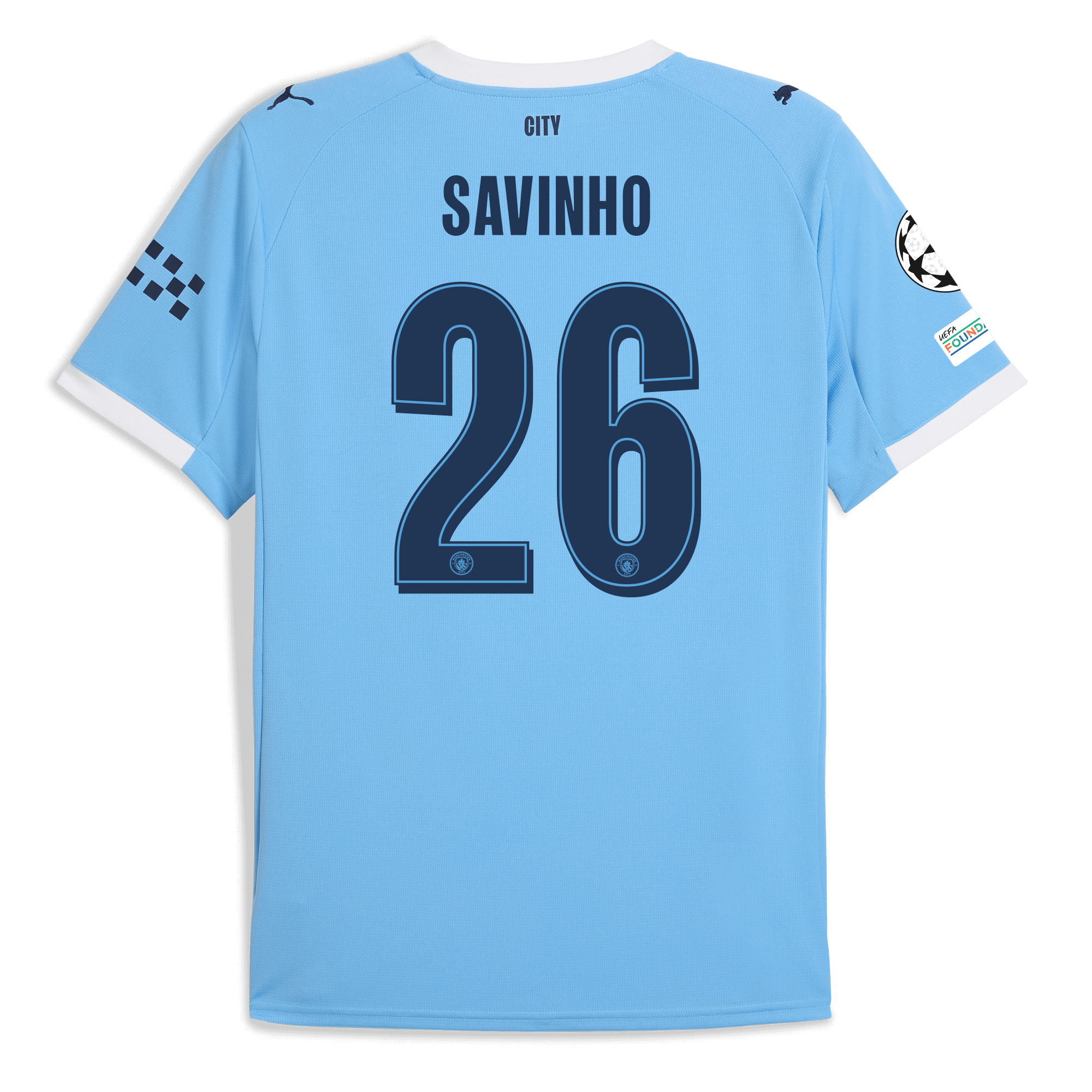 manchester city man city champions league home jersey 202526 with savinho 26 printing Manchester City Shirts | Official Team Gear