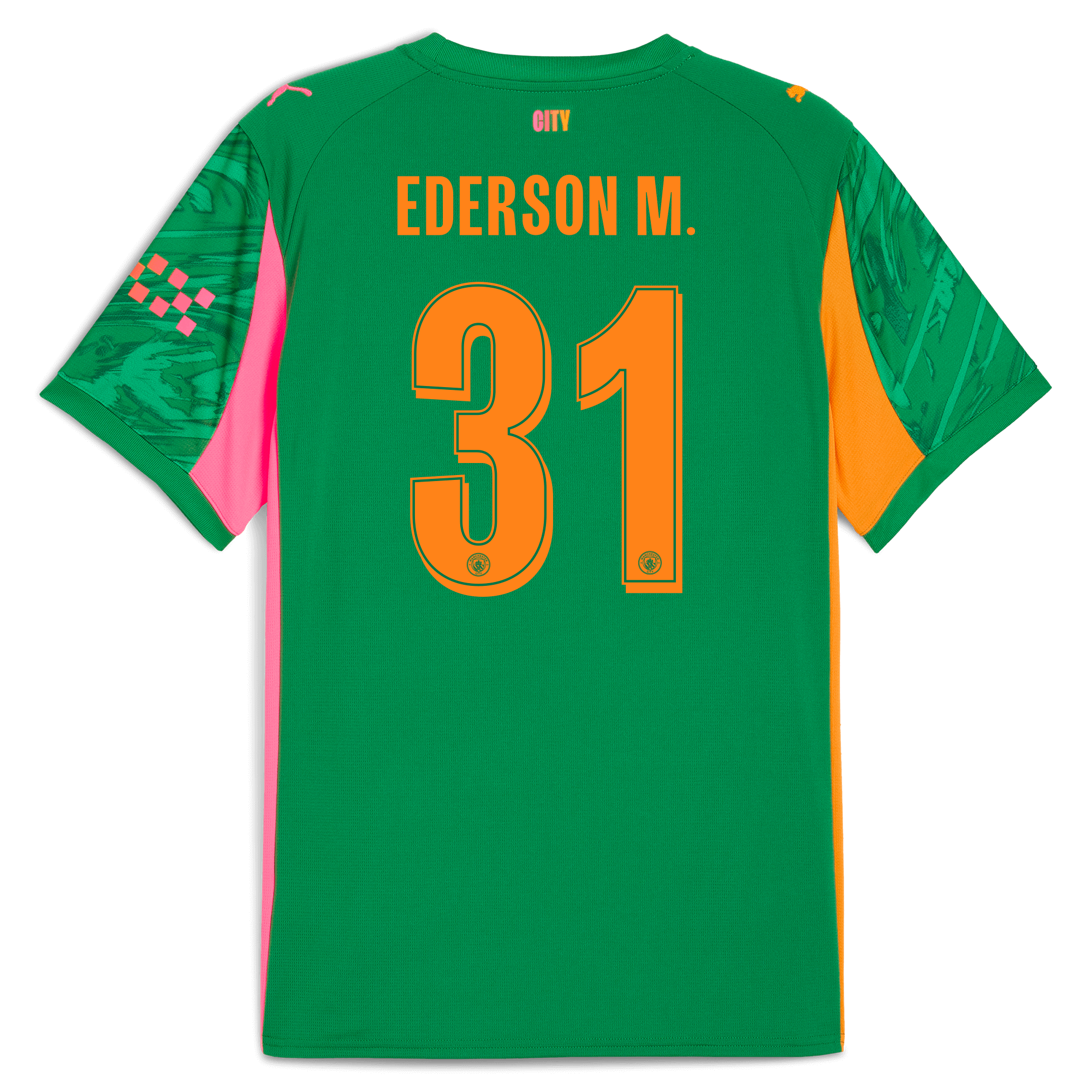 manchester city man city goalkeeper jersey green 202526 with ederson m. 31 printing Manchester City Shirts | Official Team Gear