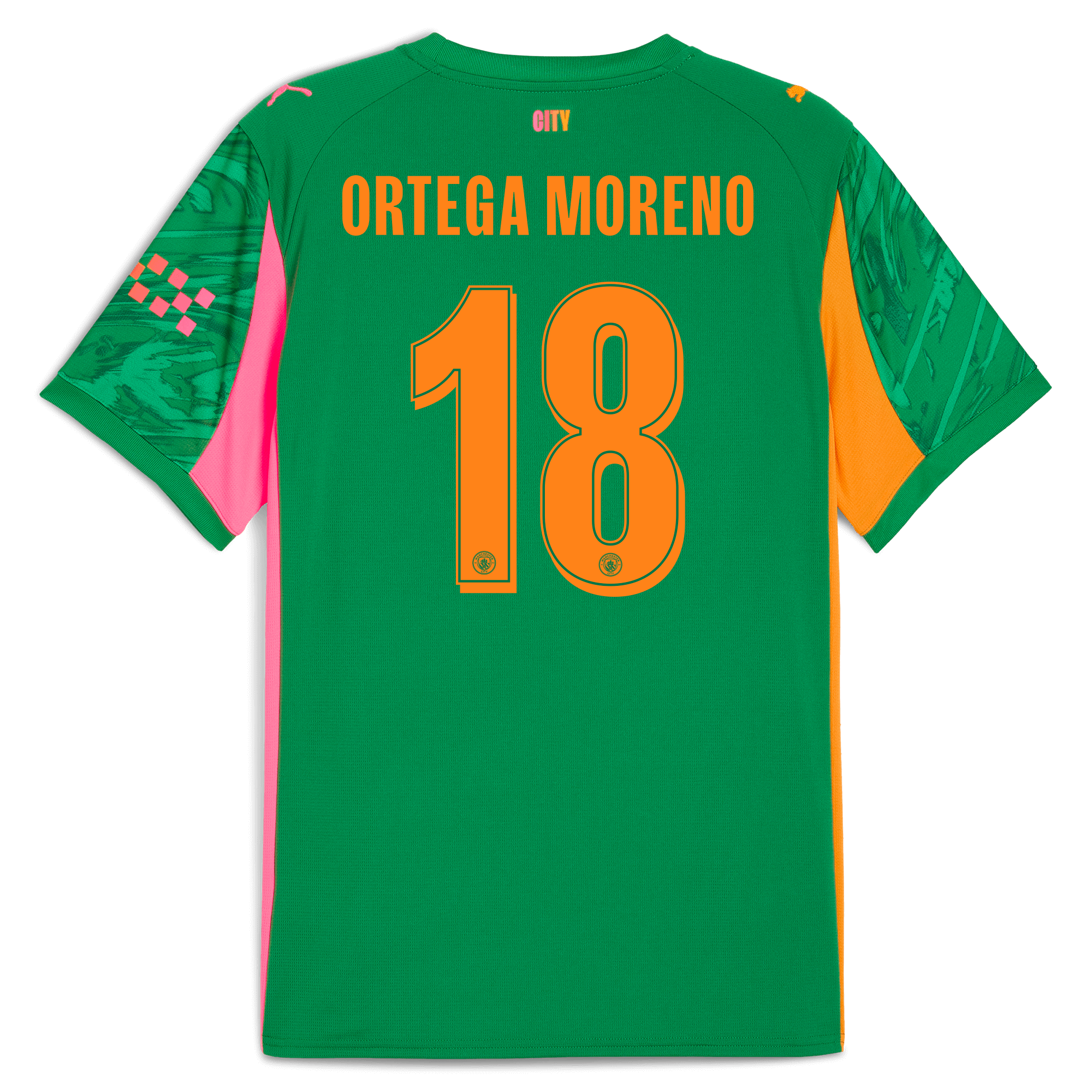manchester city man city goalkeeper jersey green 202526 with ortega moreno 18 printing Manchester City Shirts | Official Team Gear