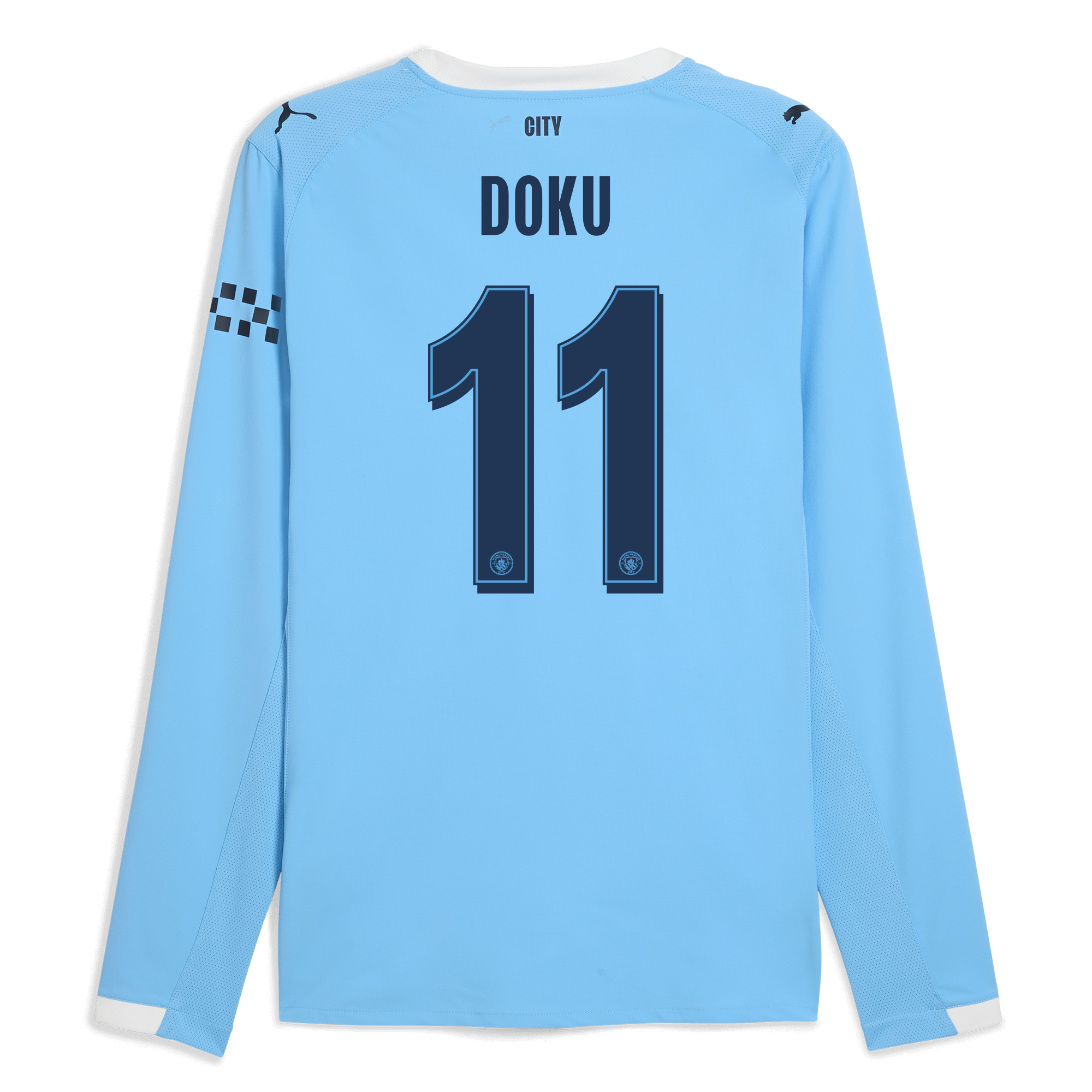 manchester city man city home authentic jersey 202526 long sleeve with doku 11 printing Manchester City Shirts | Official Team Gear