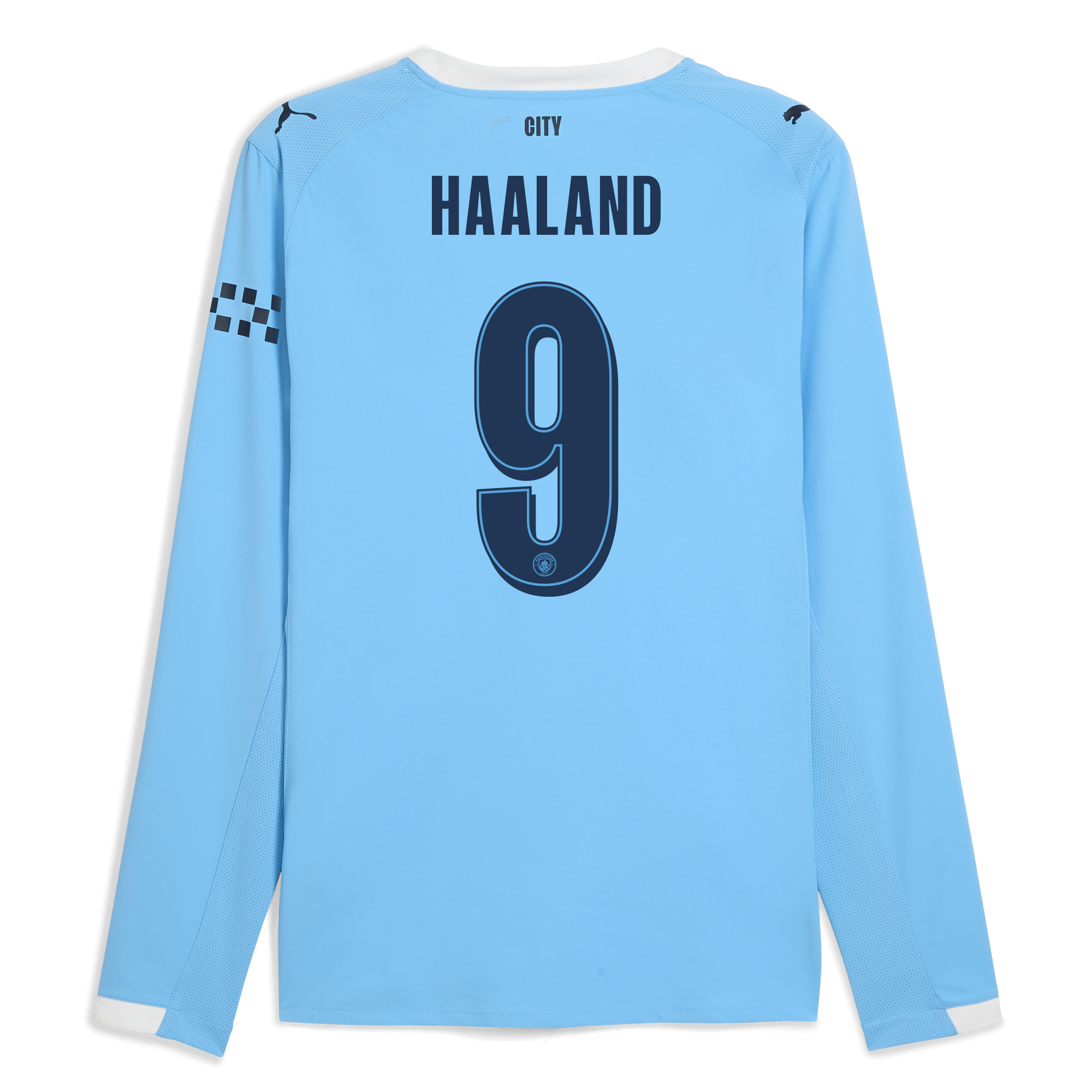 manchester city man city home authentic jersey 202526 long sleeve with haaland 9 printing Manchester City Shirts | Official Team Gear