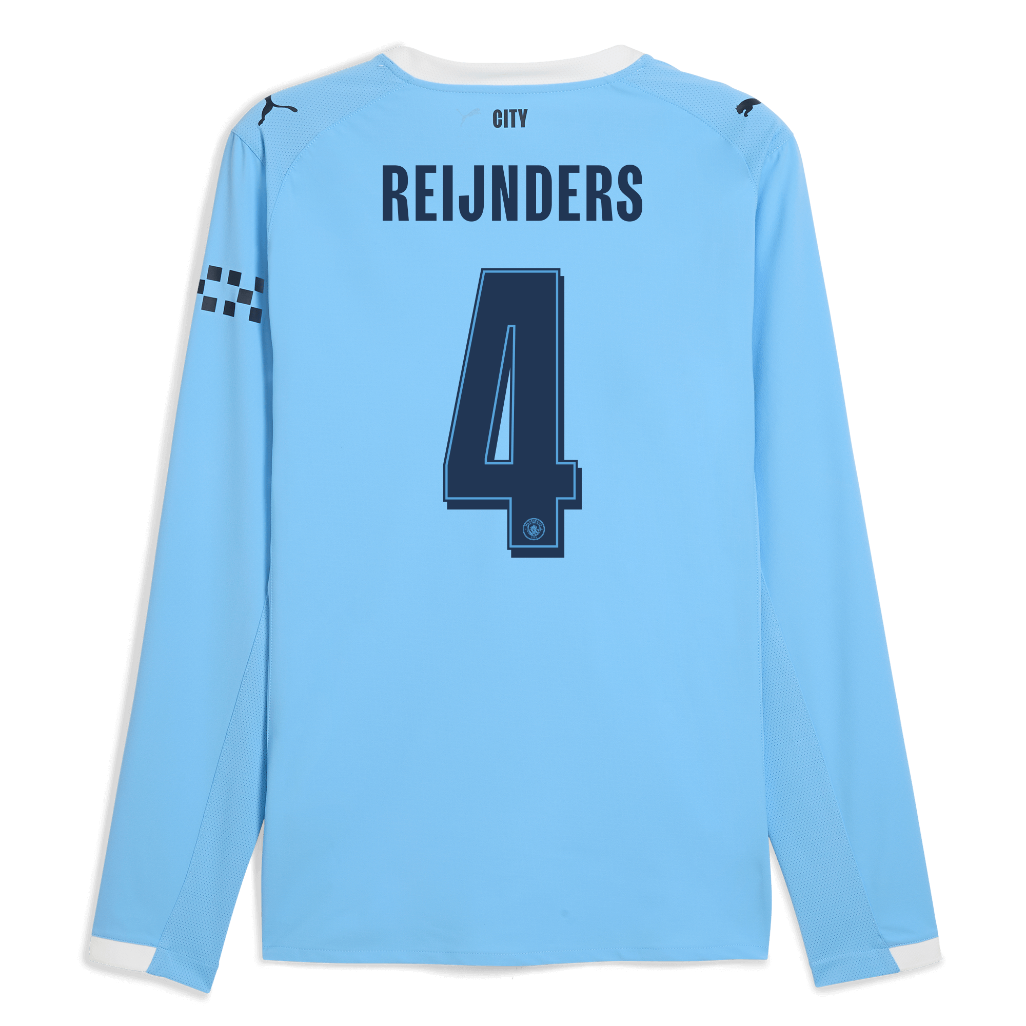 manchester city man city home authentic jersey 202526 long sleeve with reijnders 4 printing Manchester City Shirts | Official Team Gear