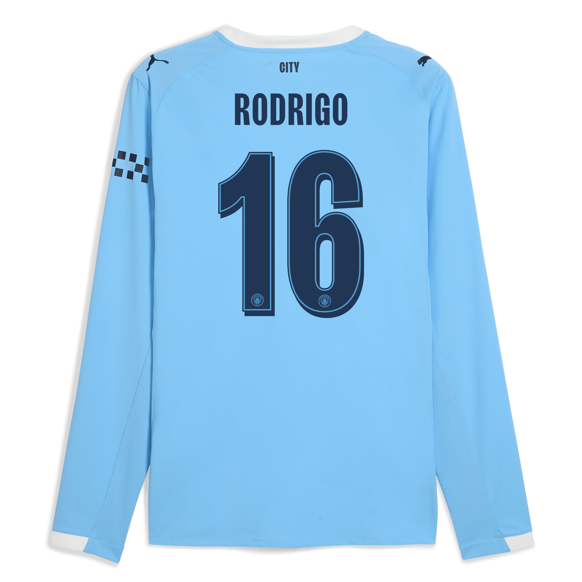 manchester city man city home authentic jersey 202526 long sleeve with rodrigo 16 printing Manchester City Shirts | Official Team Gear