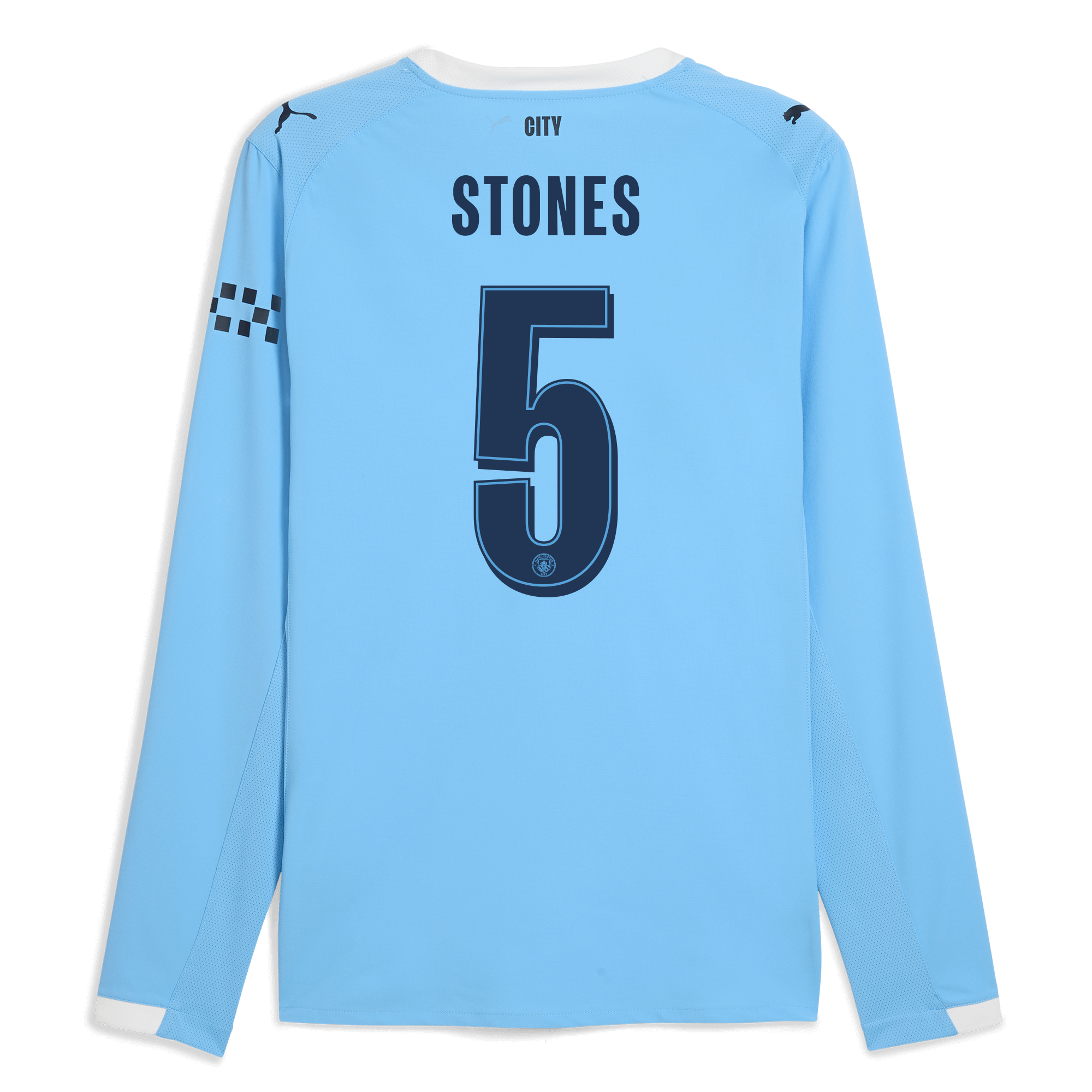 manchester city man city home authentic jersey 202526 long sleeve with stones 5 printing Manchester City Shirts | Official Team Gear